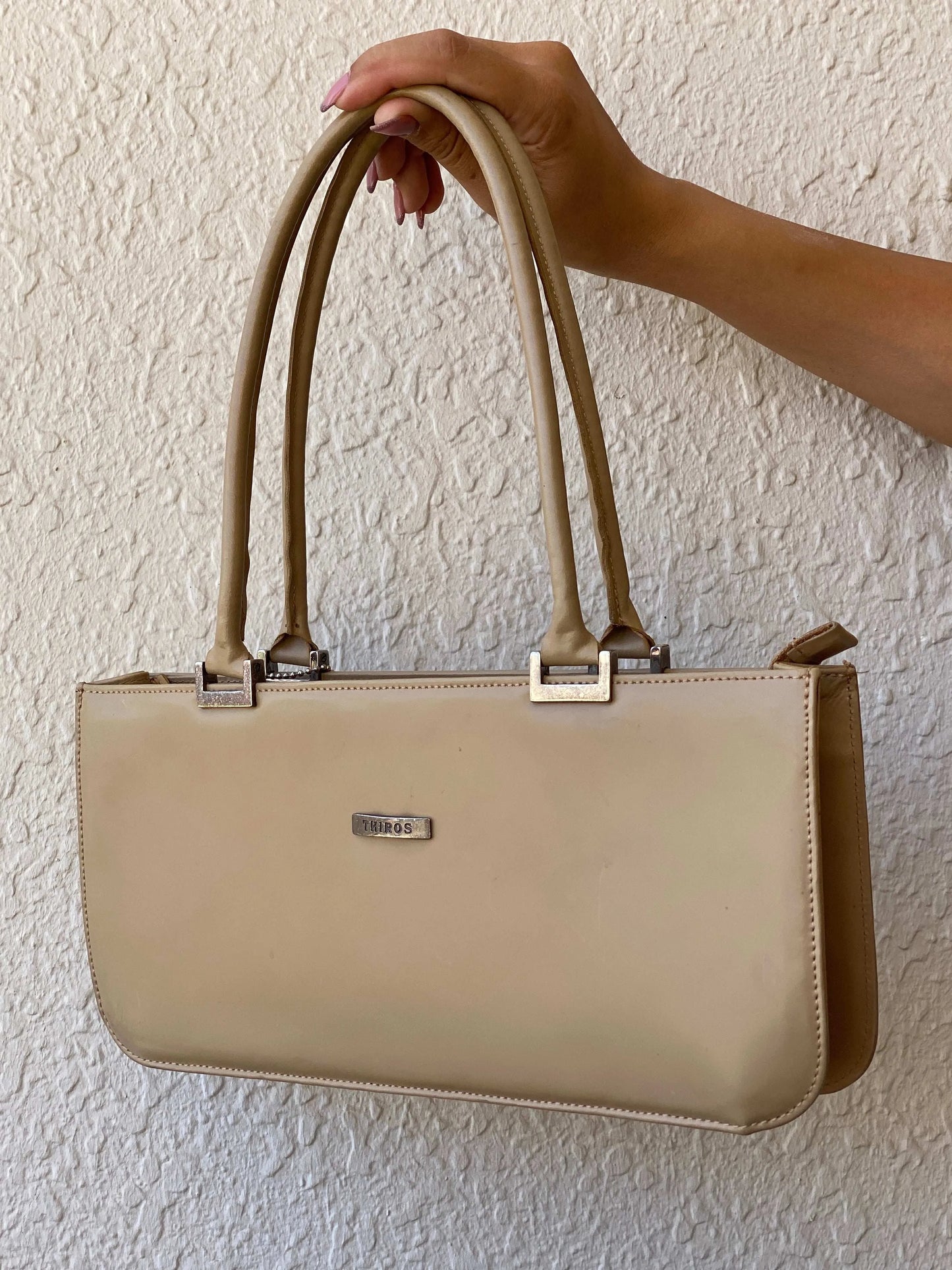 Vintage Y2K Thiros Beige Shoulder Bag - Balagan Vintage Shoulder Bag 00s, bag, handbag, shoulder bag