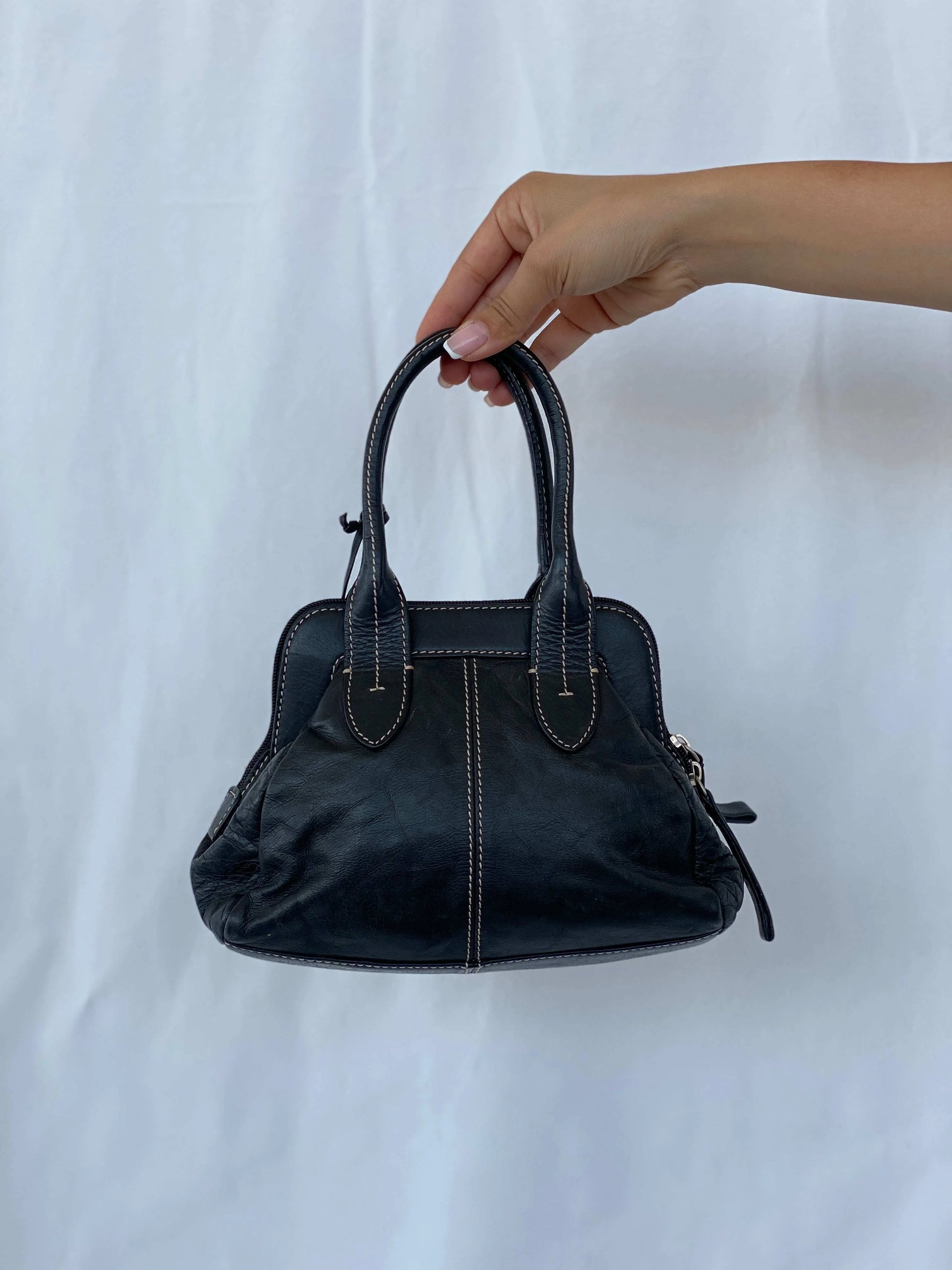 Vintage Y2K Tula Mini Leather Handbag - Balagan Vintage Handbags black leather, mini handbag, Y2K