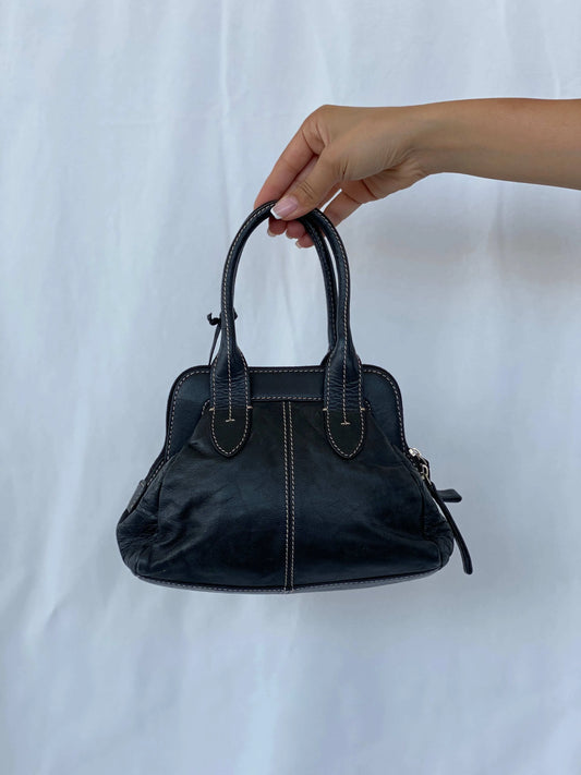 Vintage Y2K Tula Mini Leather Handbag - Balagan Vintage Handbags black leather, mini handbag, Y2K