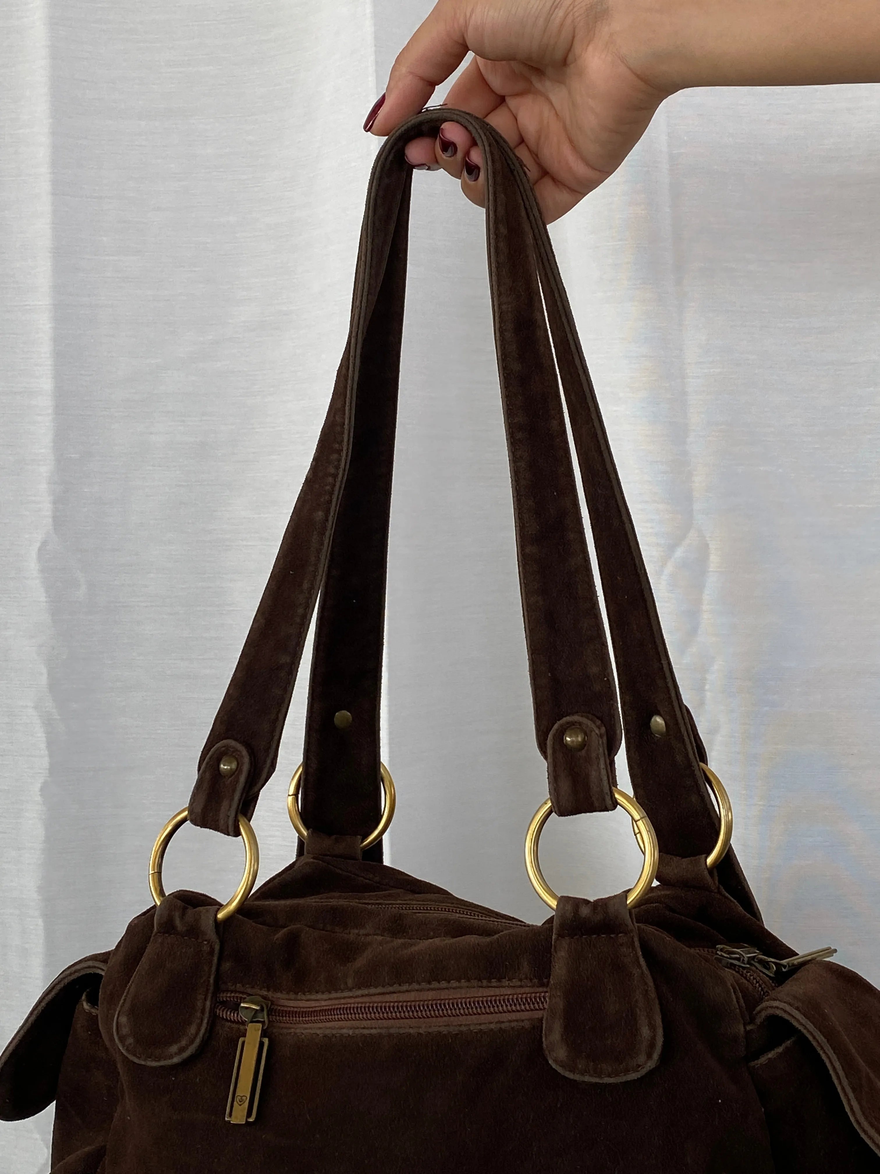 Vintage YLXINBO Brown Fabric Baguette Shoulder Bag - Balagan Vintage Handbags 90s, bag