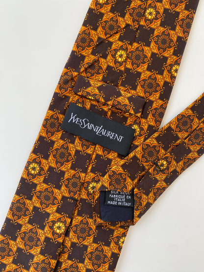 Vintage YSL Yves Saint Laurent Printed Silk Men’s Neck Tie - Balagan Vintage Ties printed ties, rare find, rare vintage, tie, vintage, vintage ties