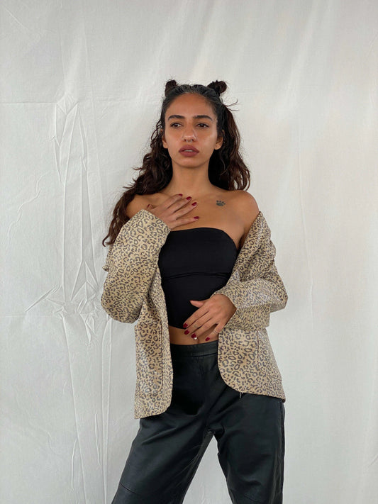 Vintage Yuppie Genuine Leather Blazer - Balagan Vintage Leather Blazer 90s, genuine leather, leather blazer, Tojan