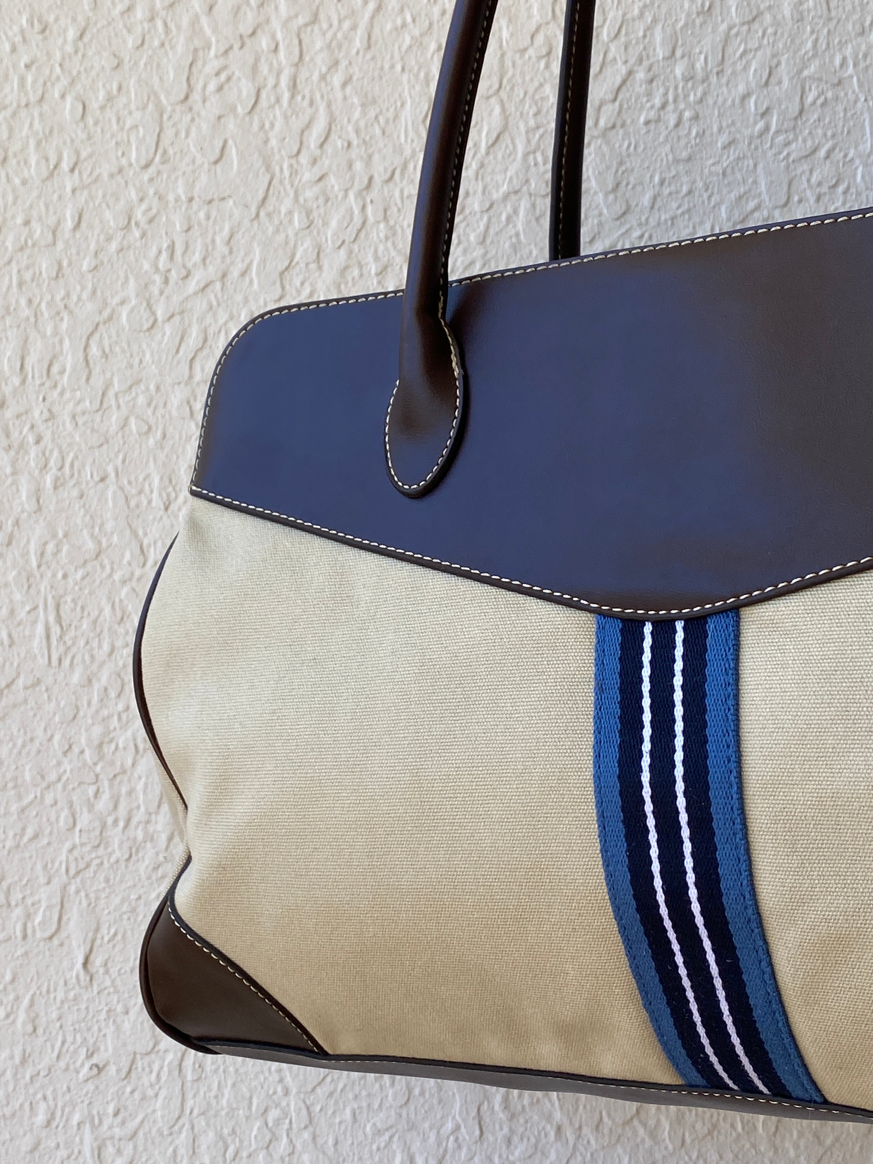 Y2K Chaps By Ralph Lauren Shoulder Bag Canvas & Vegan Leather Purse - Balagan Vintage Shoulder Bag 00s, 90s, bag, Chaps, chaps by ralph lauren, NEW IN, shoulder bag, Y2K