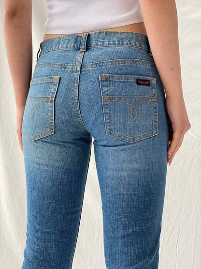 Y2K CK Calvin Klein Women’s Low Rise Flare Jeans - 34EUR - Balagan Vintage Jeans 90s, Christine, denim, high waisted jeans, jeans, vintage jeans, women jeans