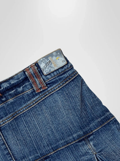 Y2K Collezione Pleated Mini Denim Skirt - M - Balagan Vintage Denim Skirt 00s, denim, denim skirt, jeans, shorts, Y2K