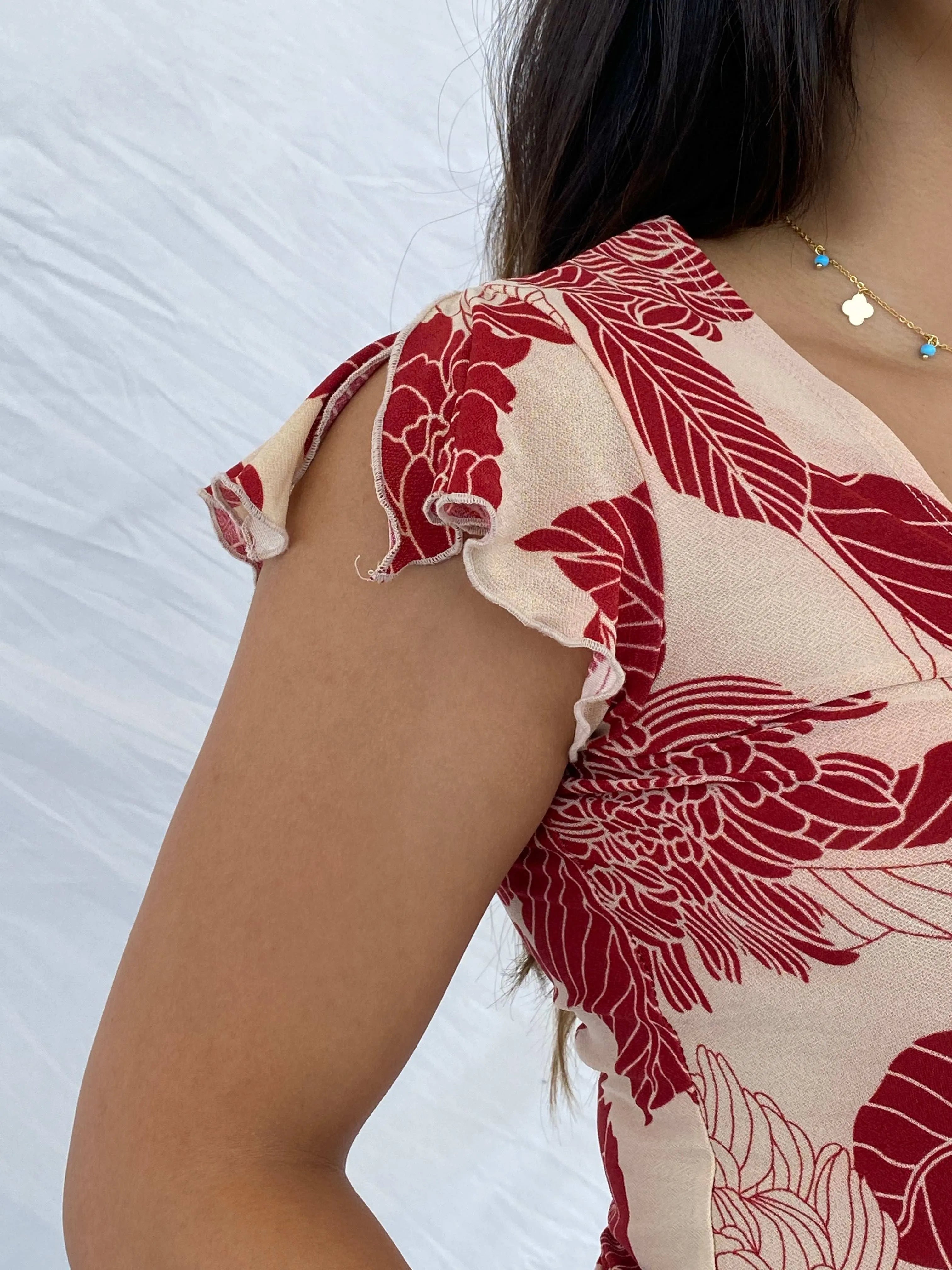 Y2K Crossroads Floral Top - M - Balagan Vintage Half Sleeve Top 00s, Lana, summer, Y2K