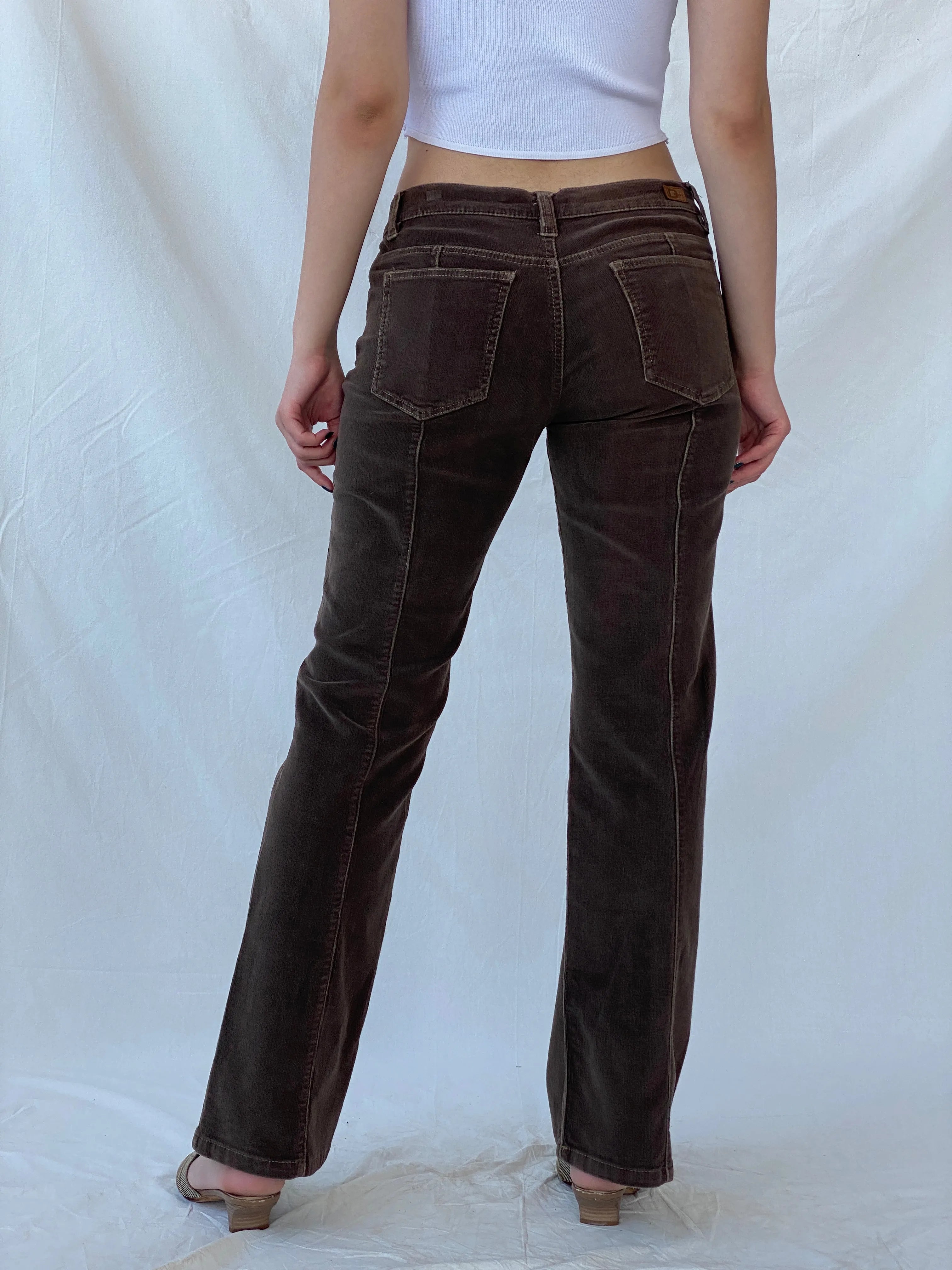 Y2K DKNY East Village Jeans Brown Mid-Rise Flare Corduroy Pants - 38EUR - Balagan Vintage Corduroy Pants Ayah, corduroy, corduroy pants, pants, vintage pants