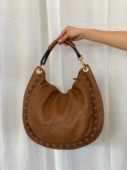 Y2K Jimmy Choo Brown Leather Large Hobo Braided Shoulder Bag - Balagan Vintage Shoulder Bag 90s, bag, black leather, consignment, genuine leather, shoulder bag, Tasnimk