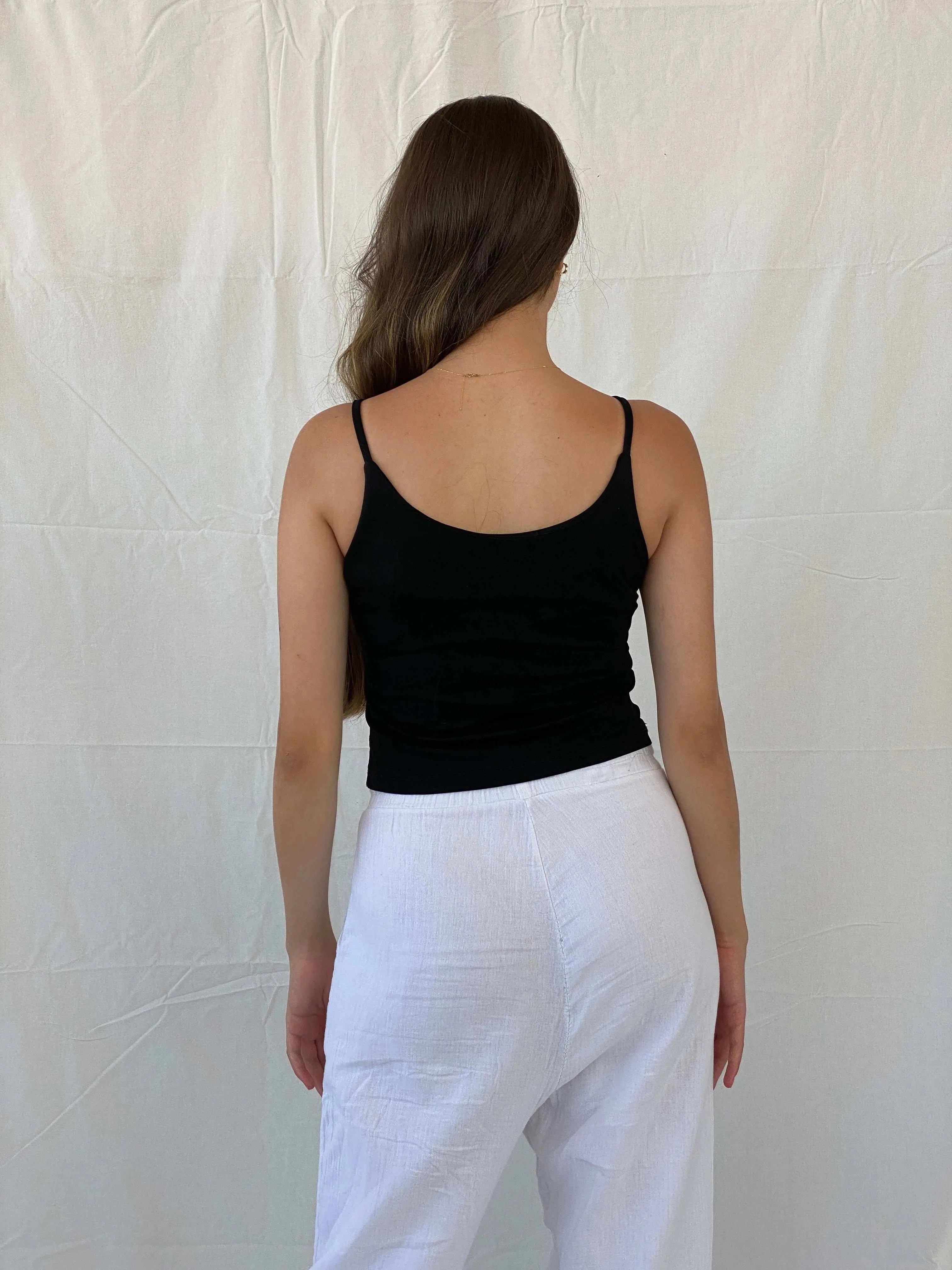 Y2K Leopard Print Black Cami Top - S - Balagan Vintage Cami 00s, Cami, Mira, women top