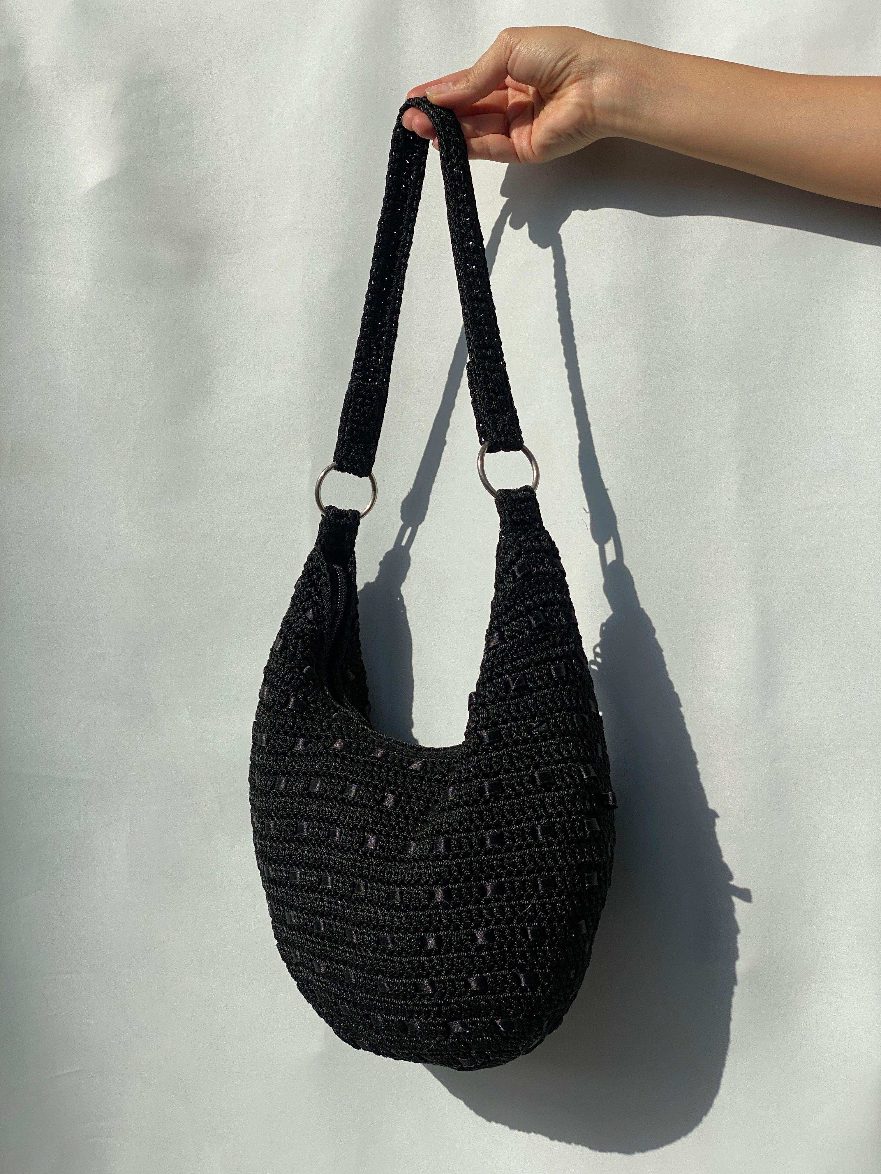 Y2K Lina Black Crochet Bag - Balagan Vintage Bags 00s, bag, crochet