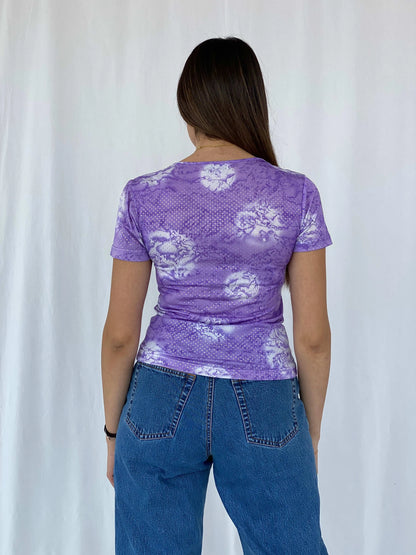 Y2K Metrofive Shimmery Top Size XL - Balagan Vintage Half Sleeve Top 00s, Juana, summer, Top, Y2K