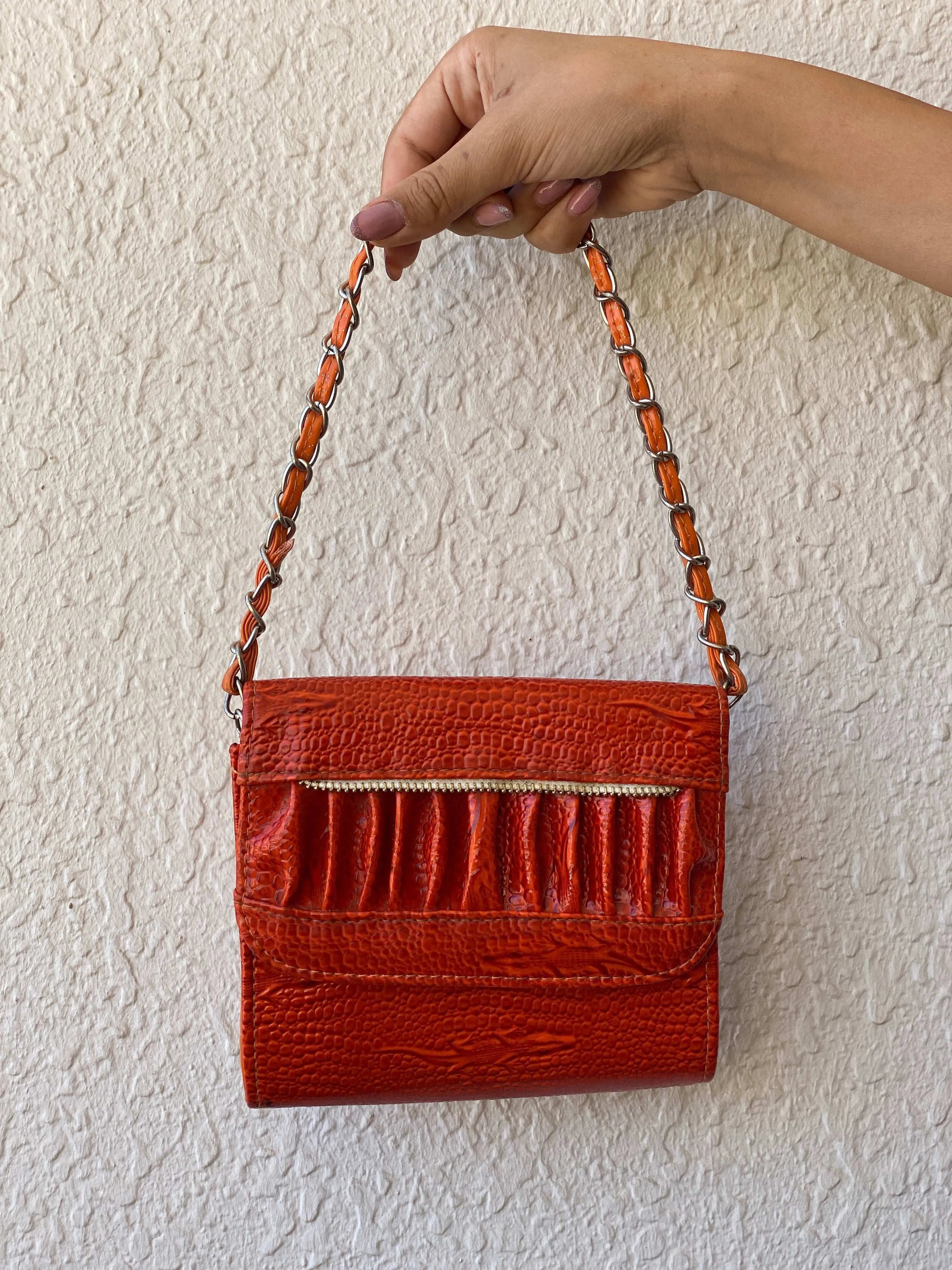 Y2K Mini Orange Handbag - Balagan Vintage Mini handbag 00s, bag, handbag, shoulder bag