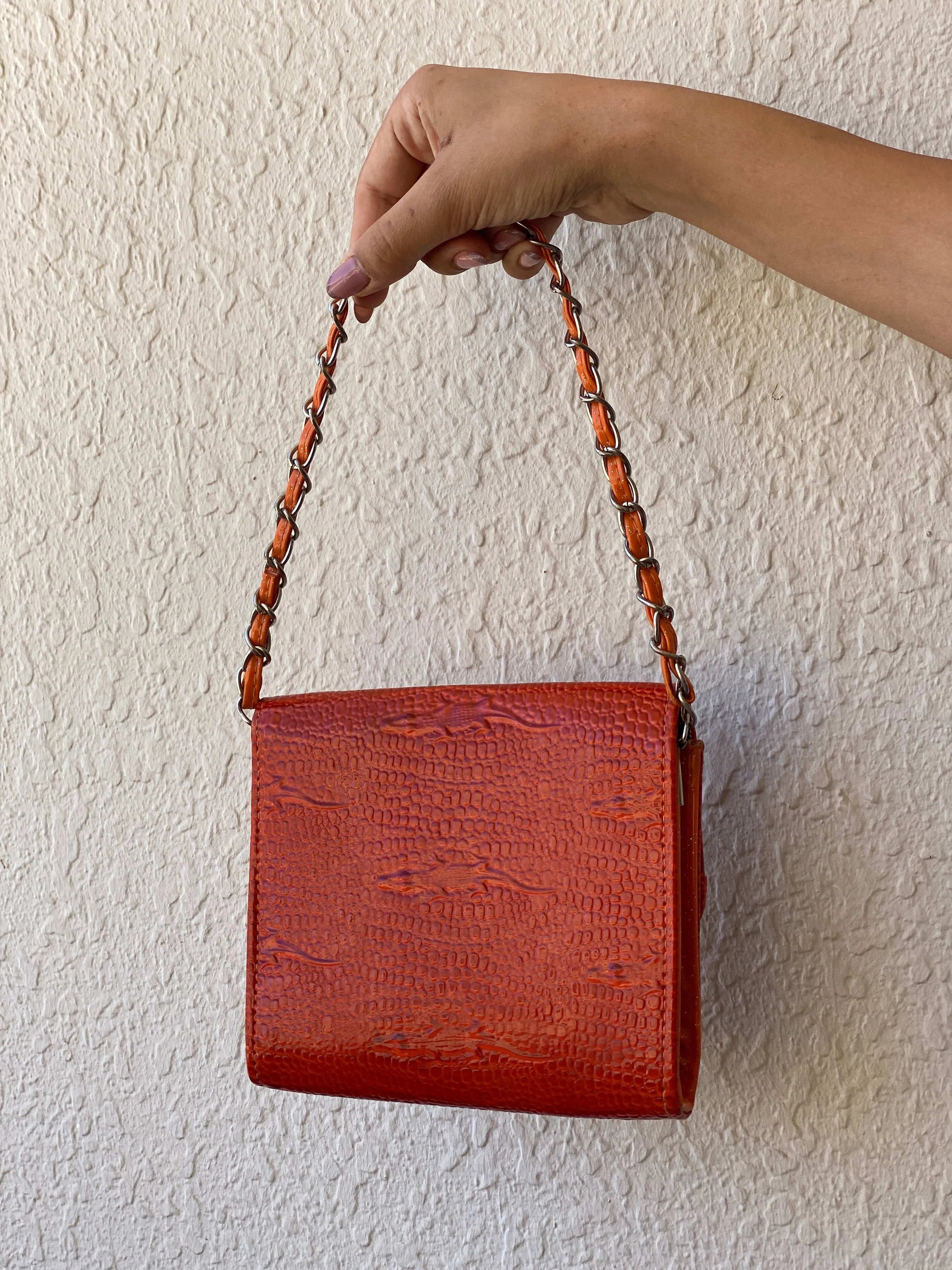 Y2K Mini Orange Handbag - Balagan Vintage Mini handbag 00s, bag, handbag, shoulder bag