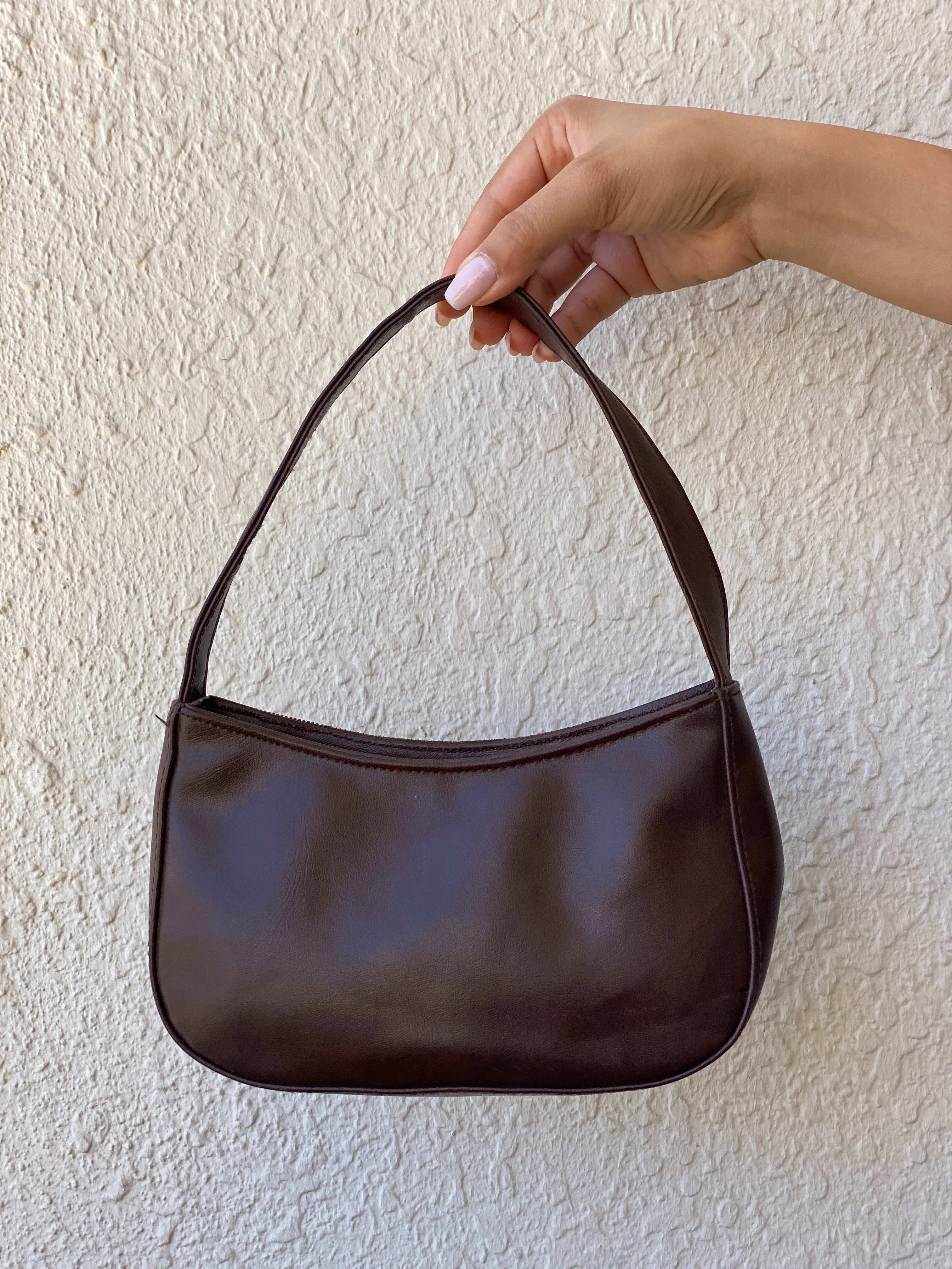 Y2k Mini Patchwork Brown Leather Bag - Balagan Vintage Mini handbag 00s, bag, handbag, shoulder bag