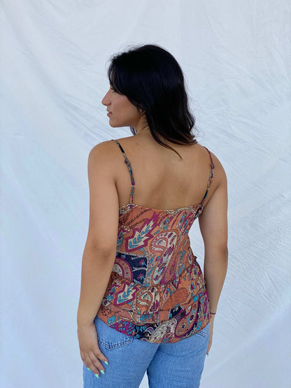 Y2K Misswan Beaded Cami Top - L - Balagan Vintage Sleeveless Top 00s, Cami, Lana, summer