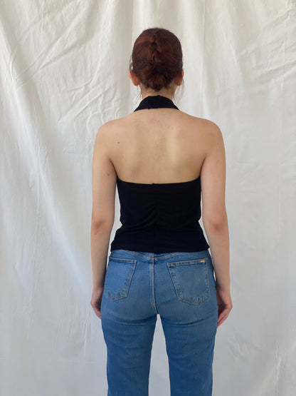 Y2K MISU Cowl Neck Black Halter Top - S - Balagan Vintage Halter Top 00s, Ayah, halter top, Top, women top