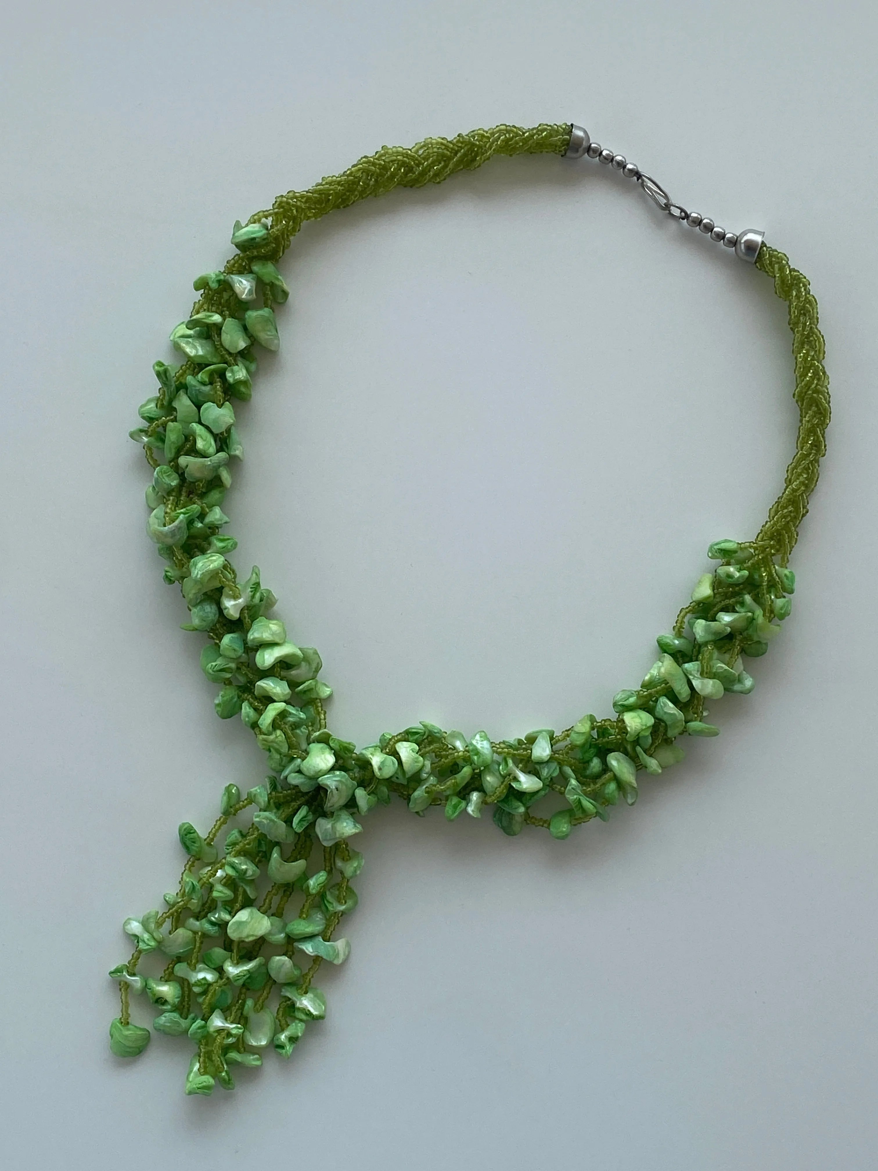 Y2K Multi Strands Lime Green Chunky Necklace - Balagan Vintage Necklace 00s, Necklace