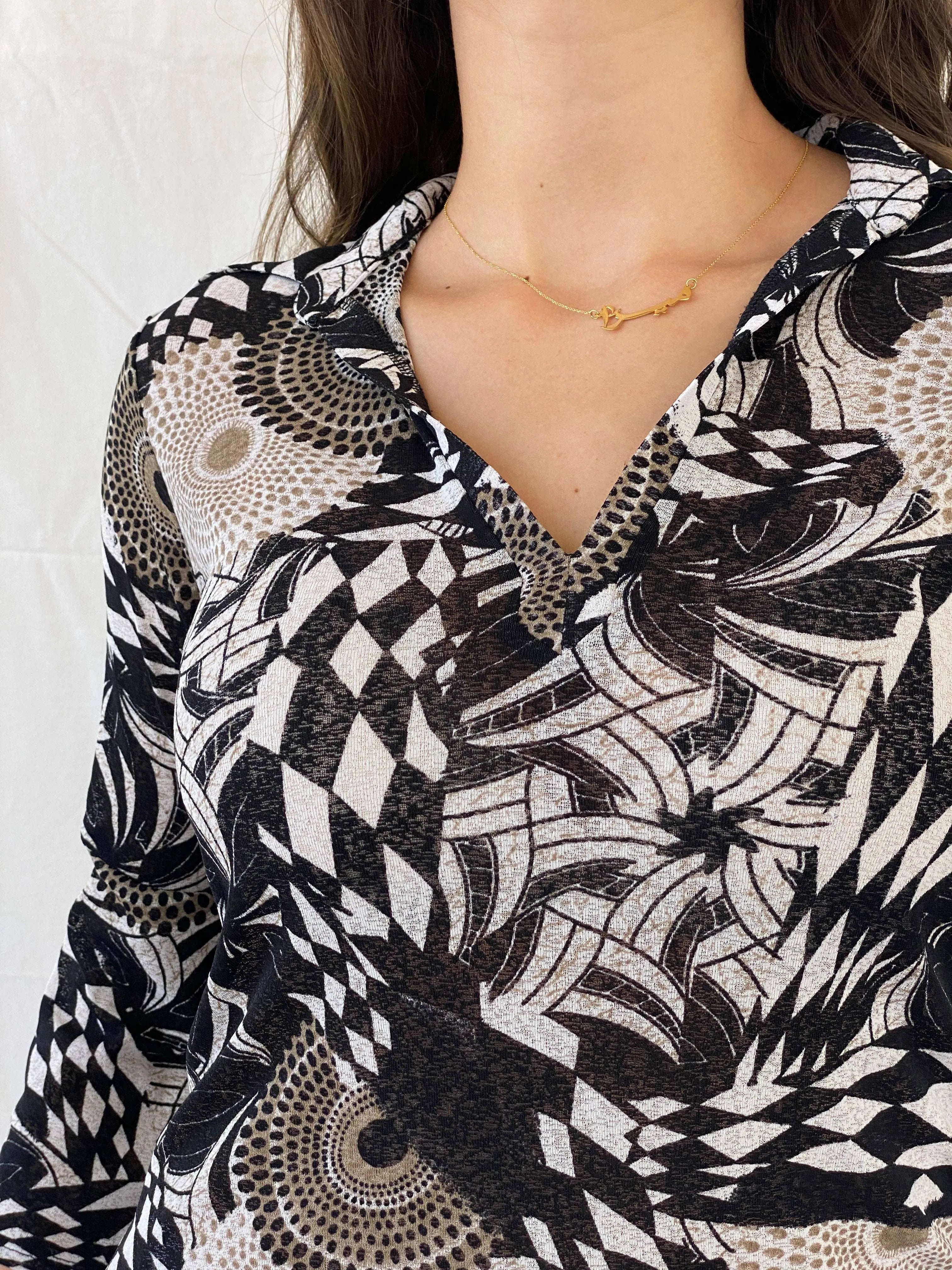 Y2K New Look Psychedelic Groovy Printed Top - M/L - Balagan Vintage Mesh Top full sleeve top, mesh, mesh top, Mira