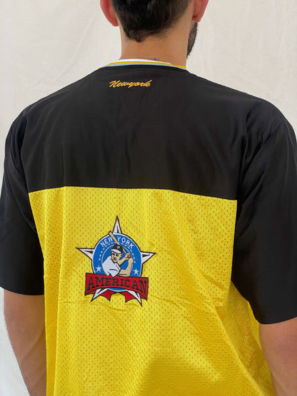 Y2K New York Xpress Jersey Size L - Balagan Vintage Half Sleeve Top 00s, 90s, Awsam, Top