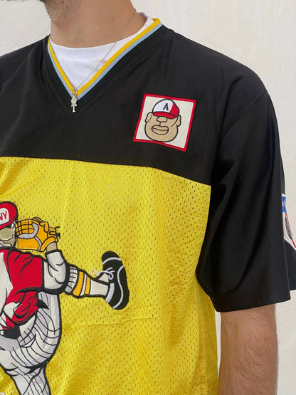Y2K New York Xpress Jersey Size L - Balagan Vintage Half Sleeve Top 00s, 90s, Awsam, Top