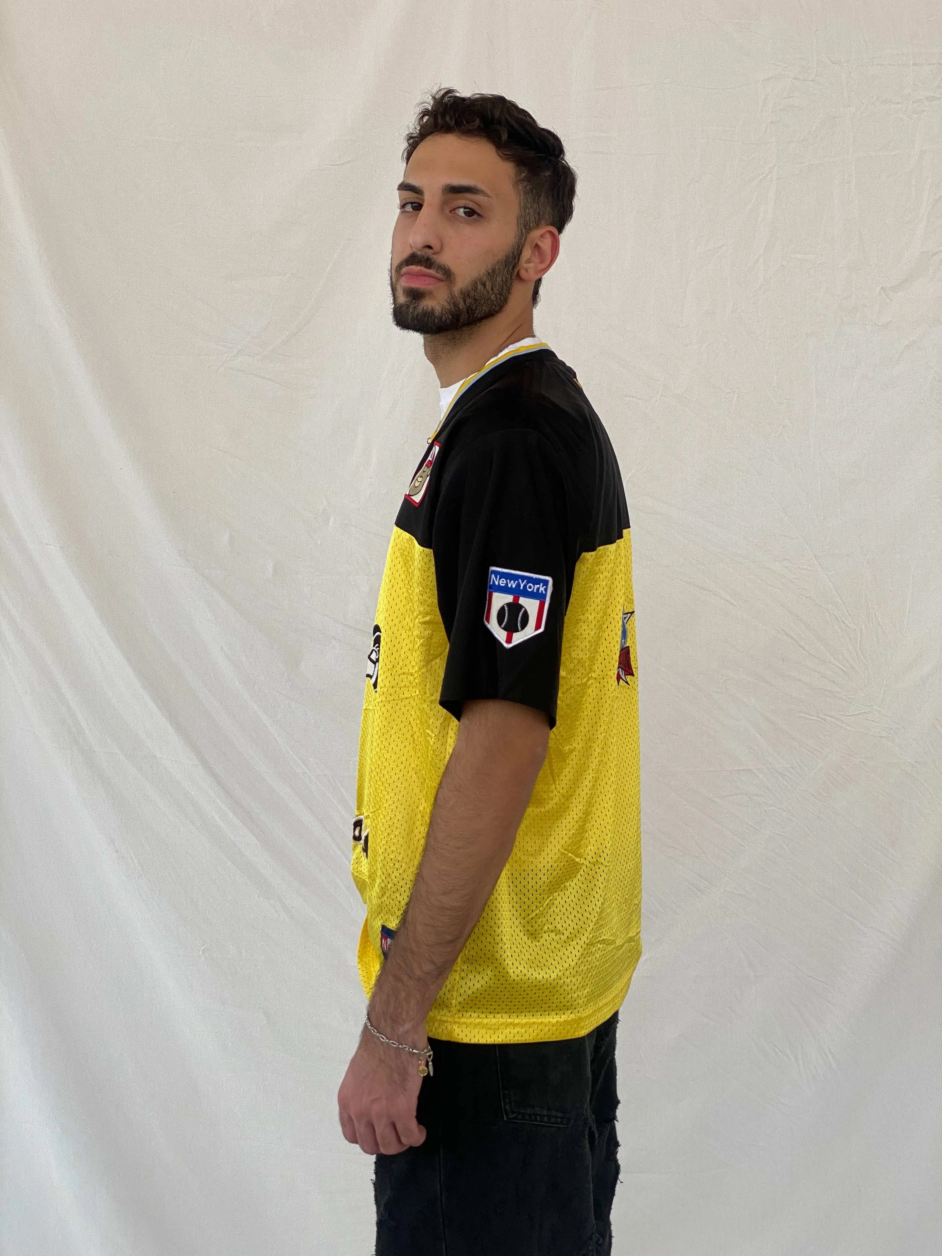 Y2K New York Xpress Jersey Size L - Balagan Vintage Half Sleeve Top 00s, 90s, Awsam, Top