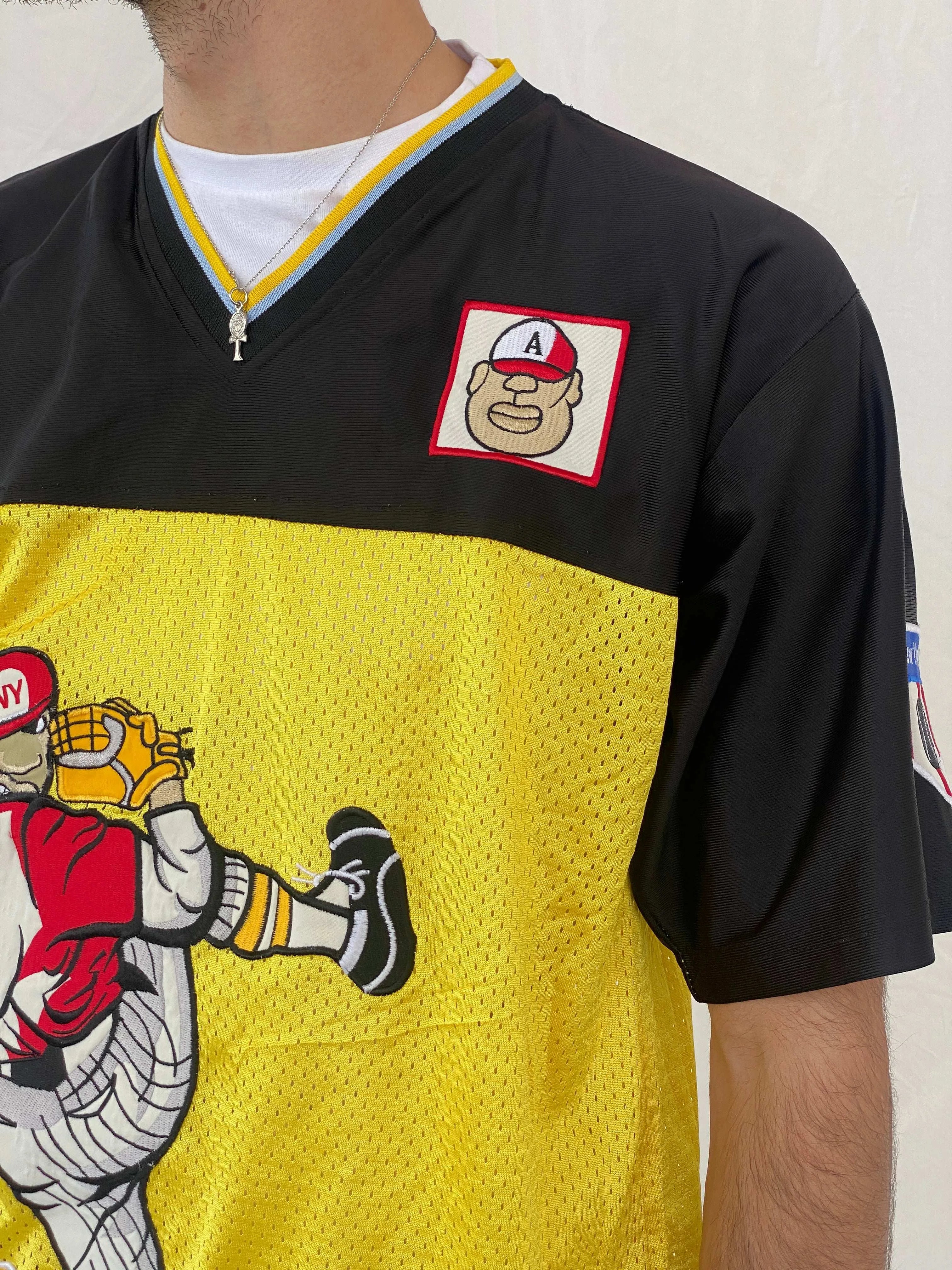 Y2K New York Xpress Jersey Size L - Balagan Vintage Half Sleeve Top 00s, 90s, Awsam, Top