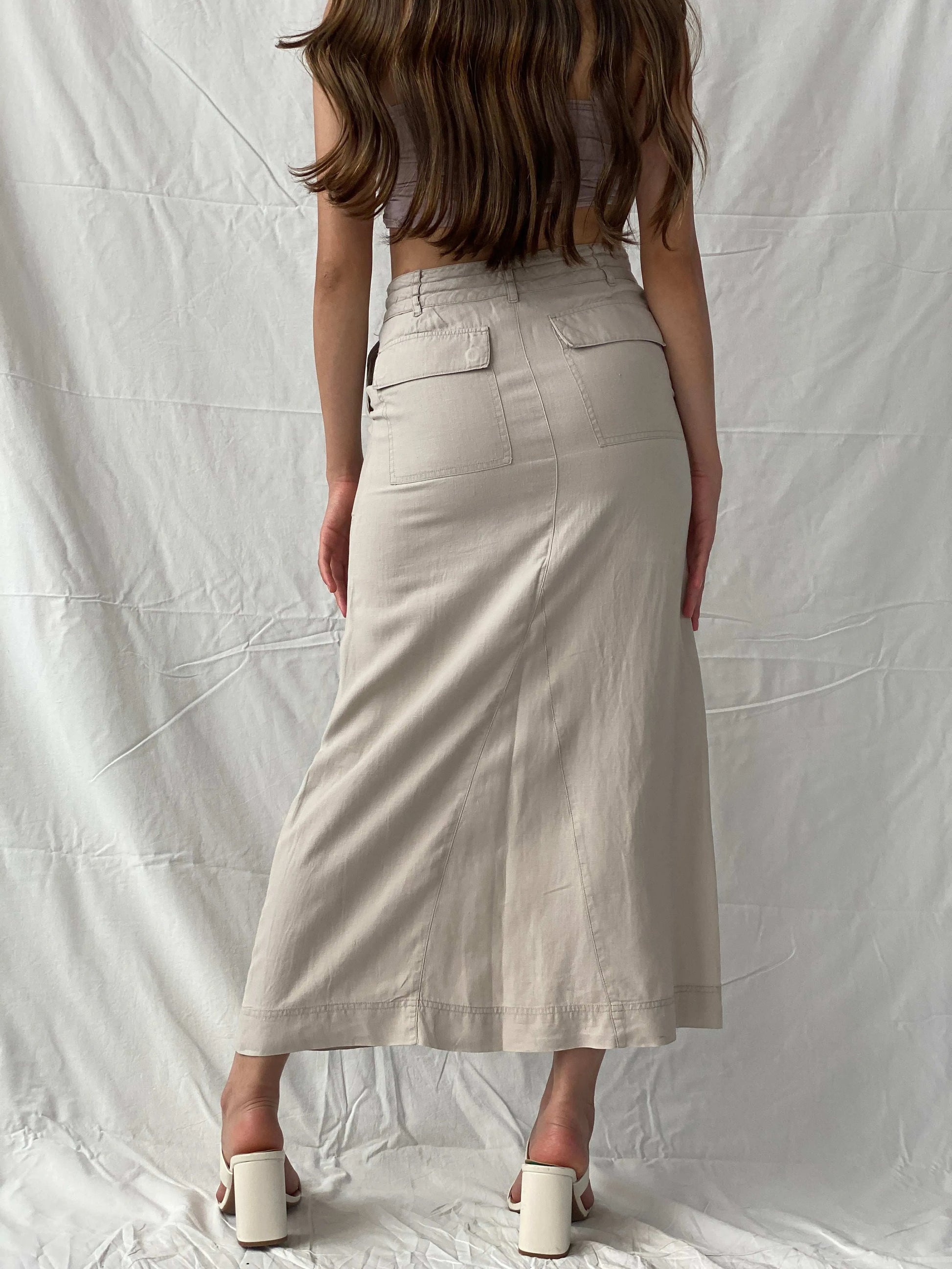 Y2K Next Maxi Linen Skirt - M - Balagan Vintage Maxi Skirt 90s, consignment, maxi skirt, Mira, Zeina