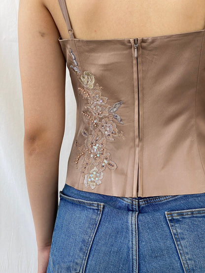 Y2K Next Women’s Cute Embellished Cami Top - M - Balagan Vintage Sleeveless Top 00s, Ayah, summer, women top