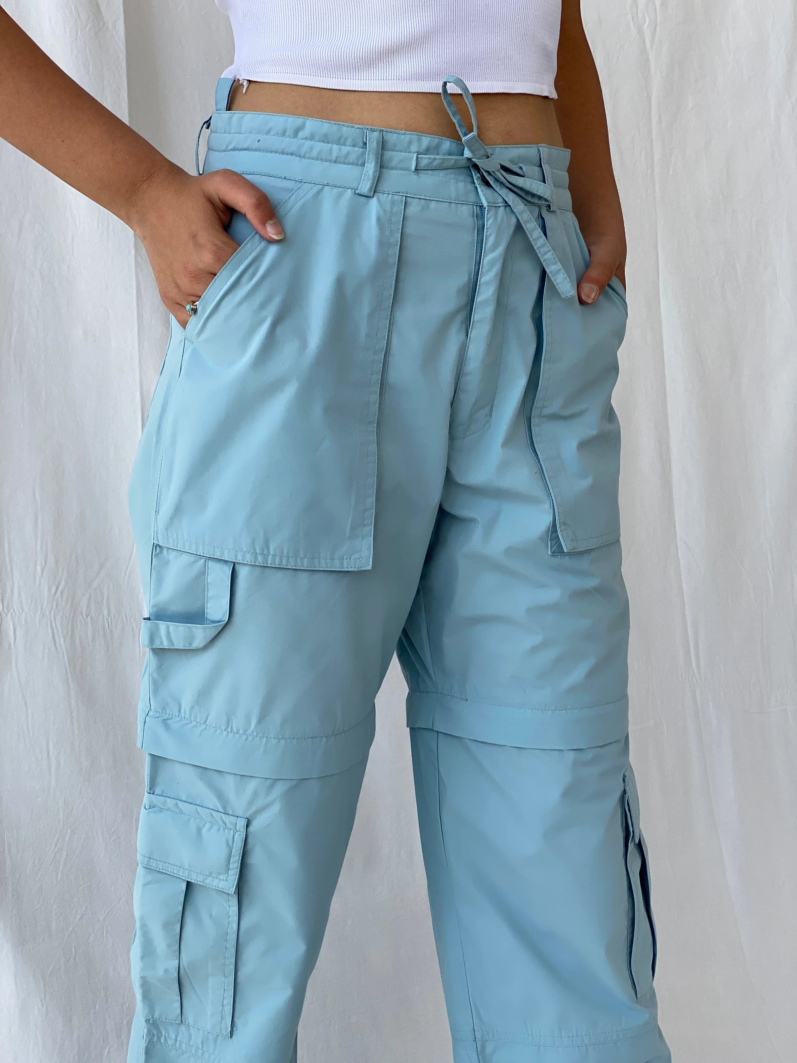 Y2K Outdoor Time Blue Utility Style Cargo Women’s Pants - 38EUR - Balagan Vintage Pants 00s, cargo, Celine, vintage jeans, women jeans