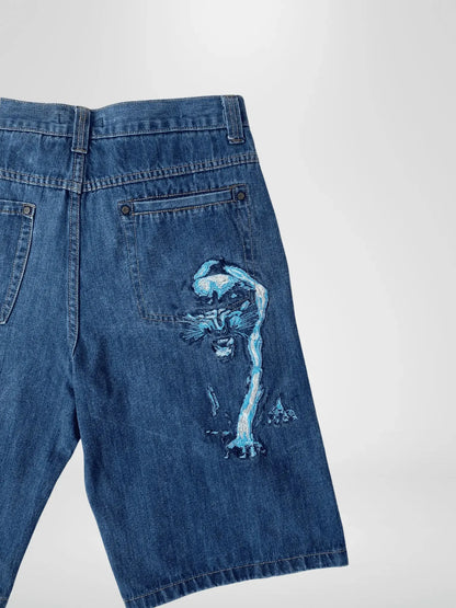 Y2K Paco Jeans Streetgear Embroidered Men‘s Jorts - Balagan Vintage Shorts 00s, 90s, denim, jeans, shorts