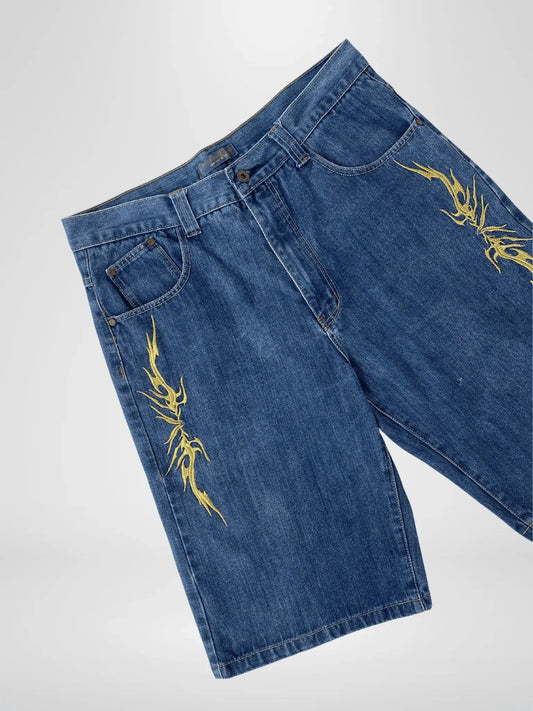 Y2K Paco Jeans Streetgear Embroidered Men‘s Jorts - Balagan Vintage Shorts 00s, 90s, denim, jeans, shorts
