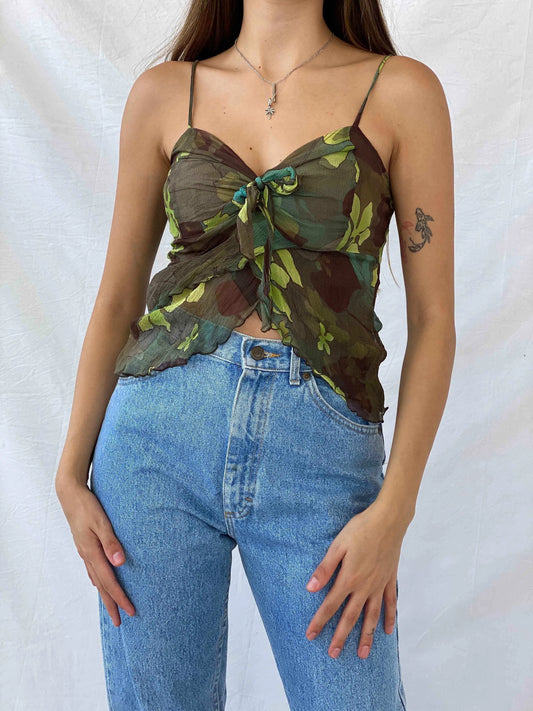 Y2K Penny Black Top - Balagan Vintage Sleeveless Top 00s, consignment, Isabella, Mira, sheer shirt