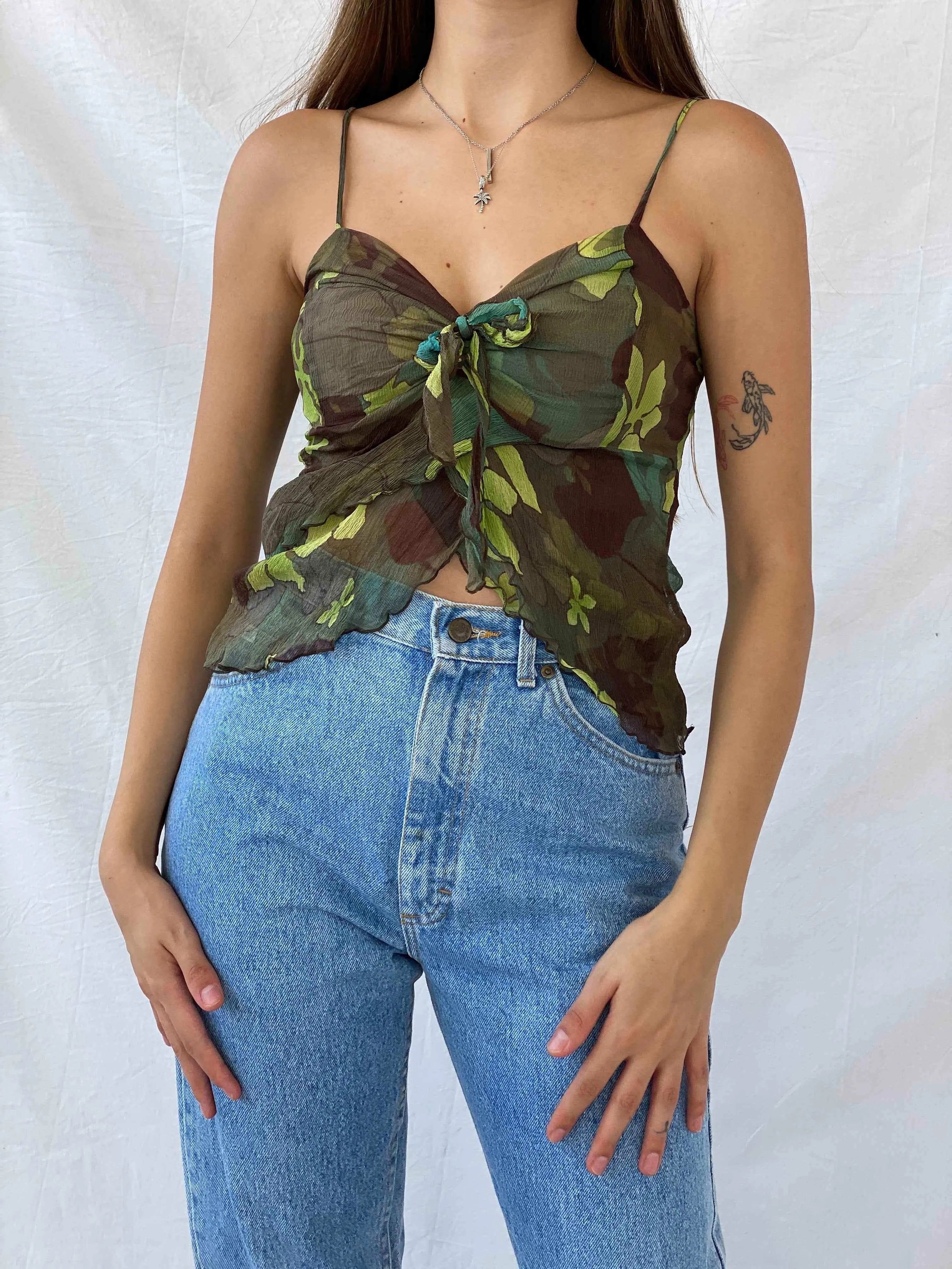 Y2K Penny Black Top - Balagan Vintage Sleeveless Top 00s, consignment, Isabella, Mira, sheer shirt