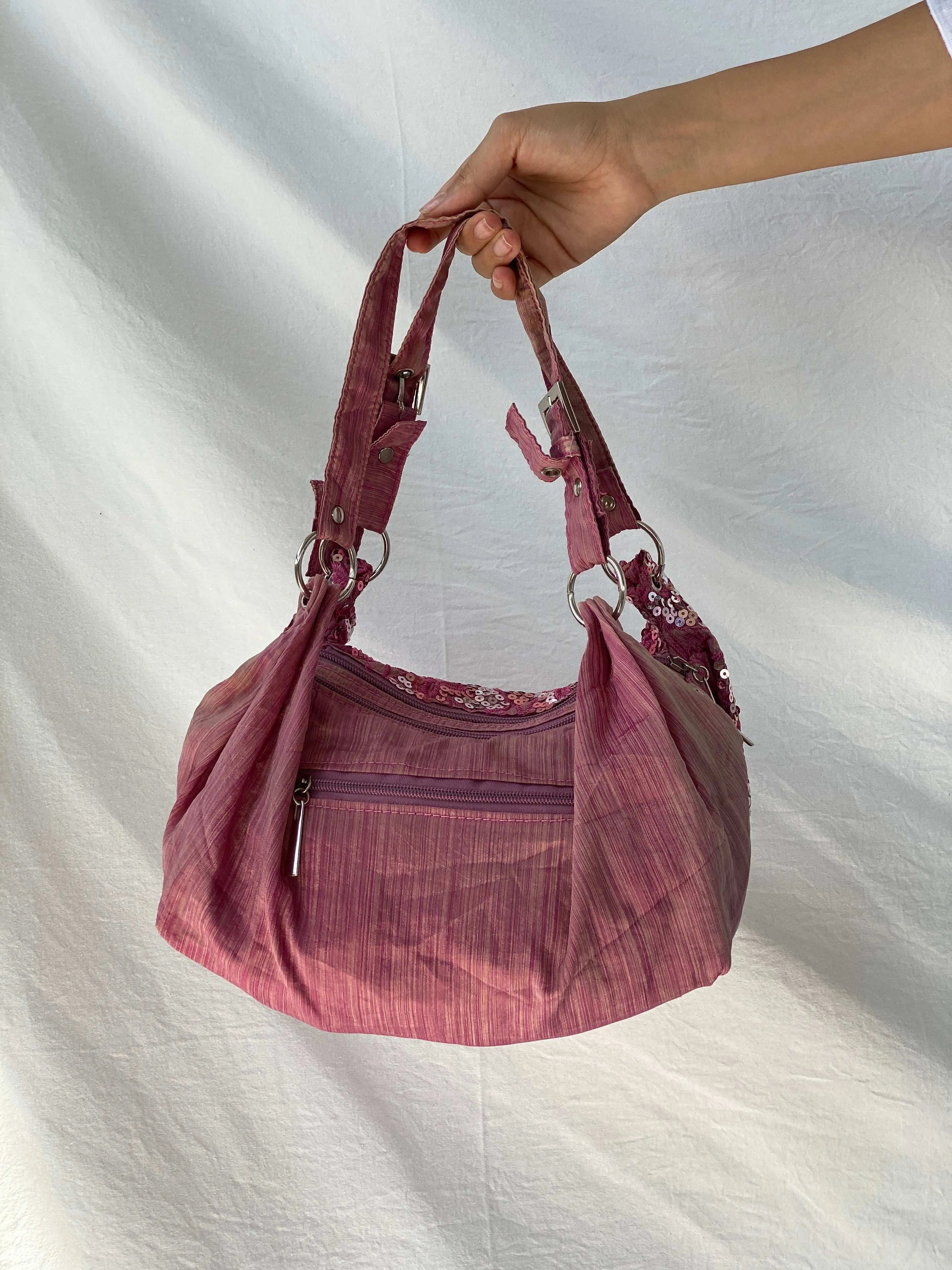 Y2K Pink Sequin Shoulder Bag - Balagan Vintage Handbags 00s, 90s, bag, shoulder bag