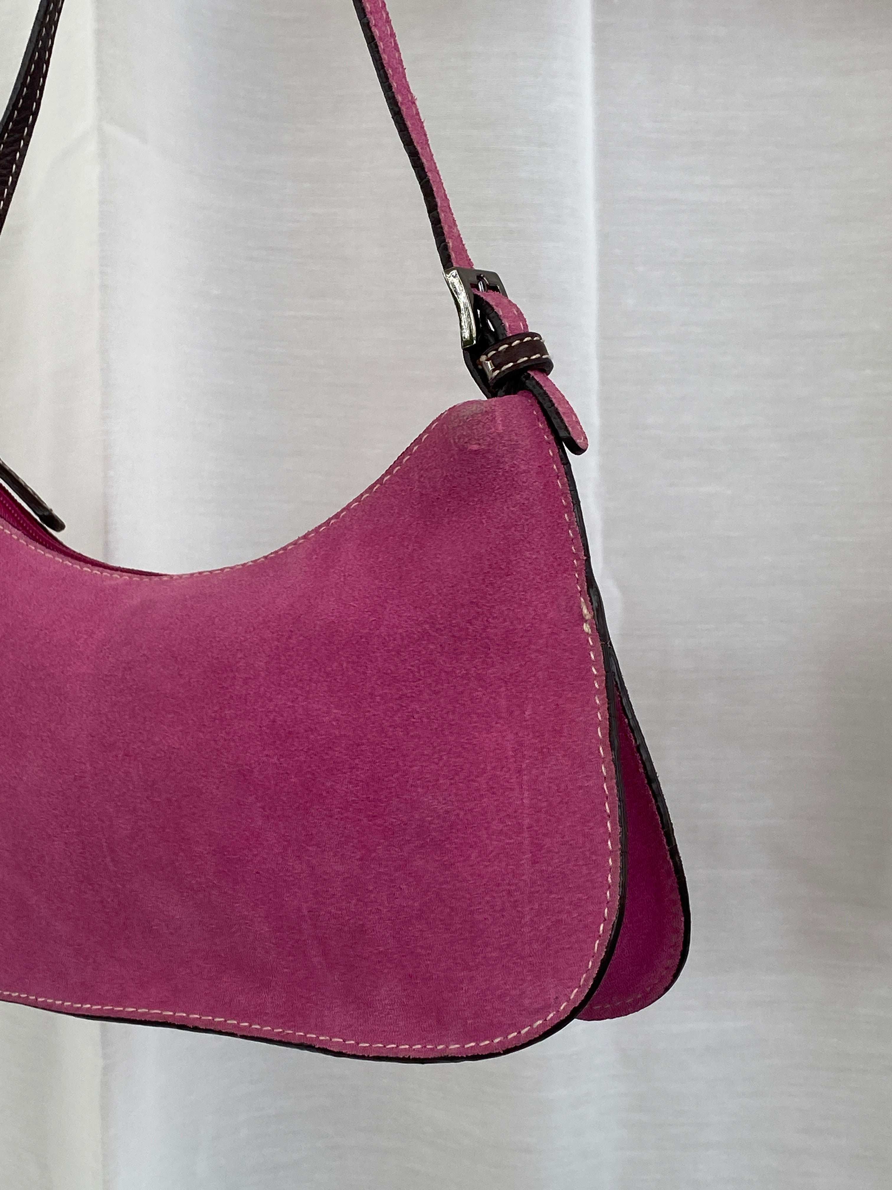 Y2K Preview International Pink Suede Mini Shoulder Bag - Balagan Vintage Shoulder Bag 90s, bag, mini handbag, shoulder bag