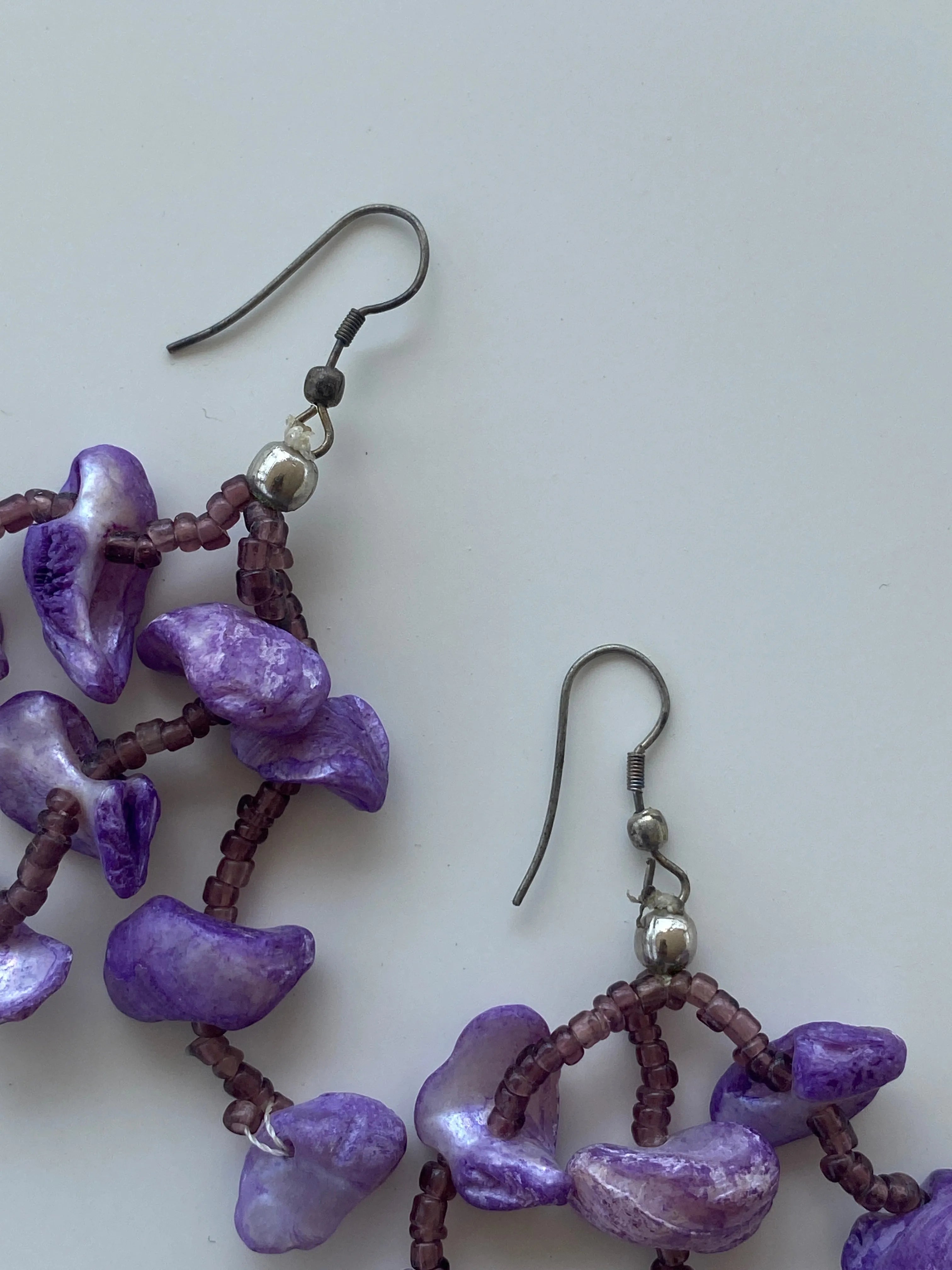 Y2K Purple-Toned Beaded Waterfall Earrings - Balagan Vintage Earrings 00s, 90s, Earrings