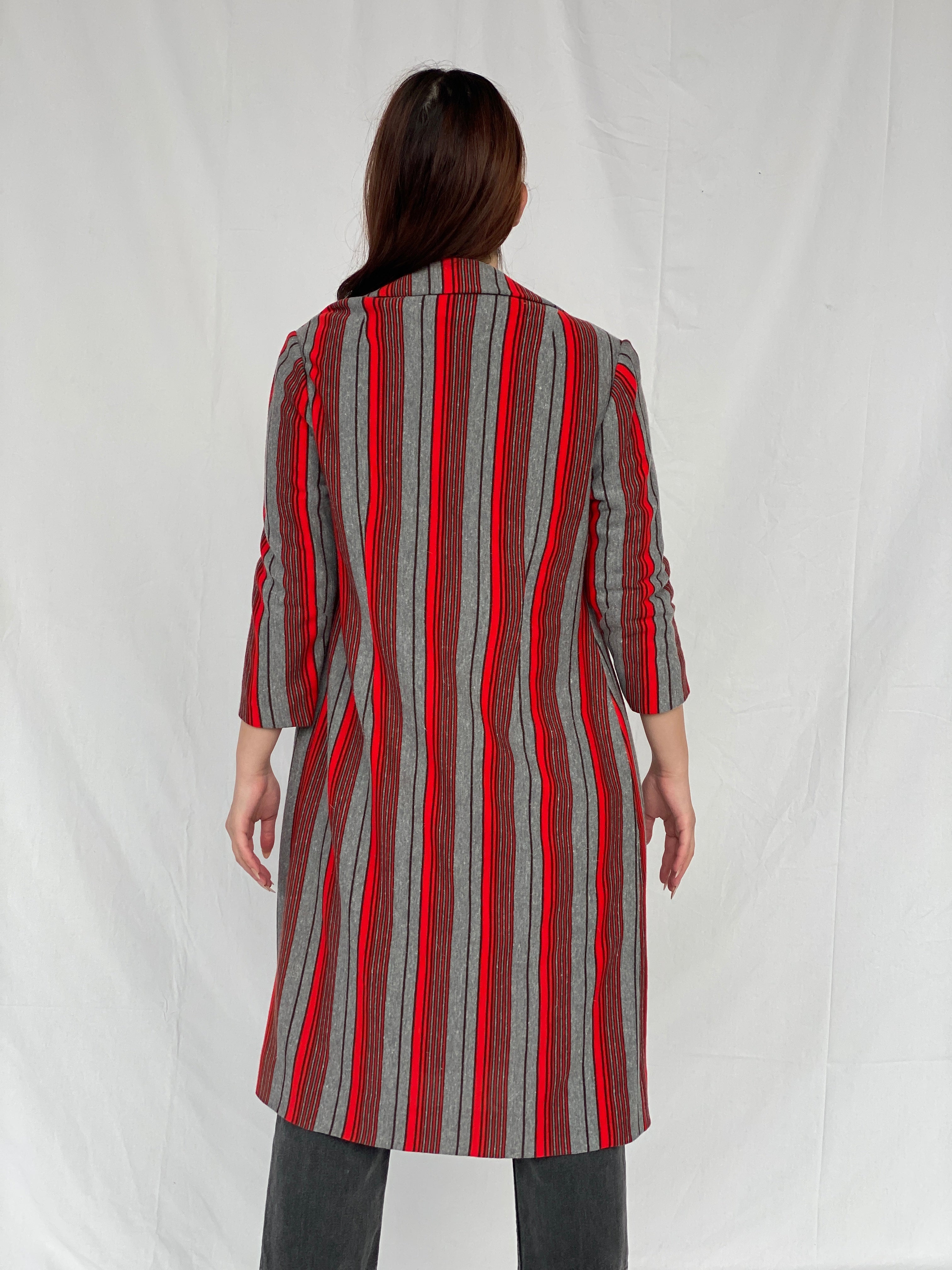 Y2K Red & Gray Striped Long Blazer - M - Balagan Vintage Blazer 00s, Ayah, blazer, NEW IN