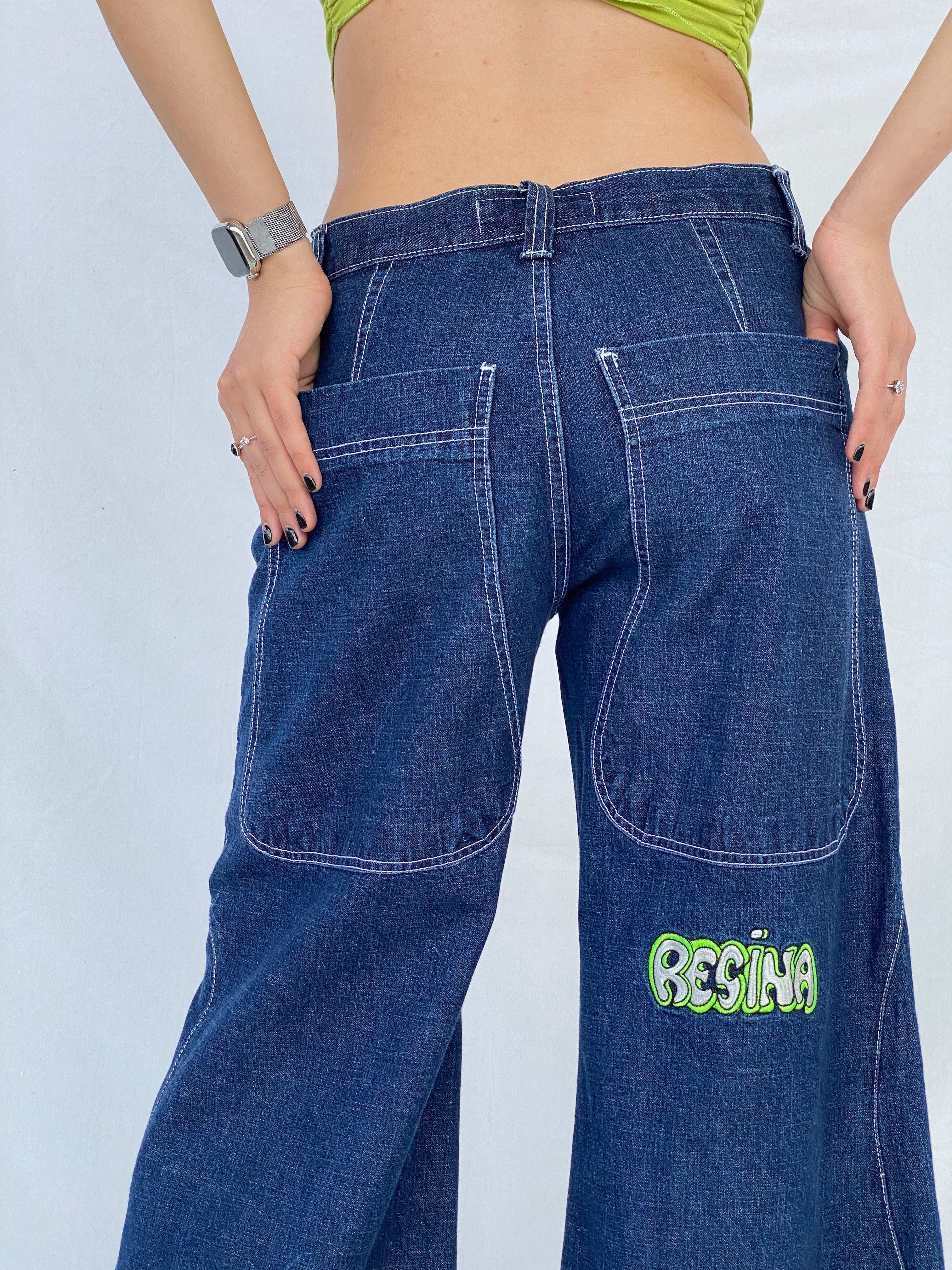 Y2K Resina HipHop Baggy Wide-Legged Jeans - Balagan Vintage Jeans 00s, denim, flare jeans, HipHop, hiphop jeans, Mira