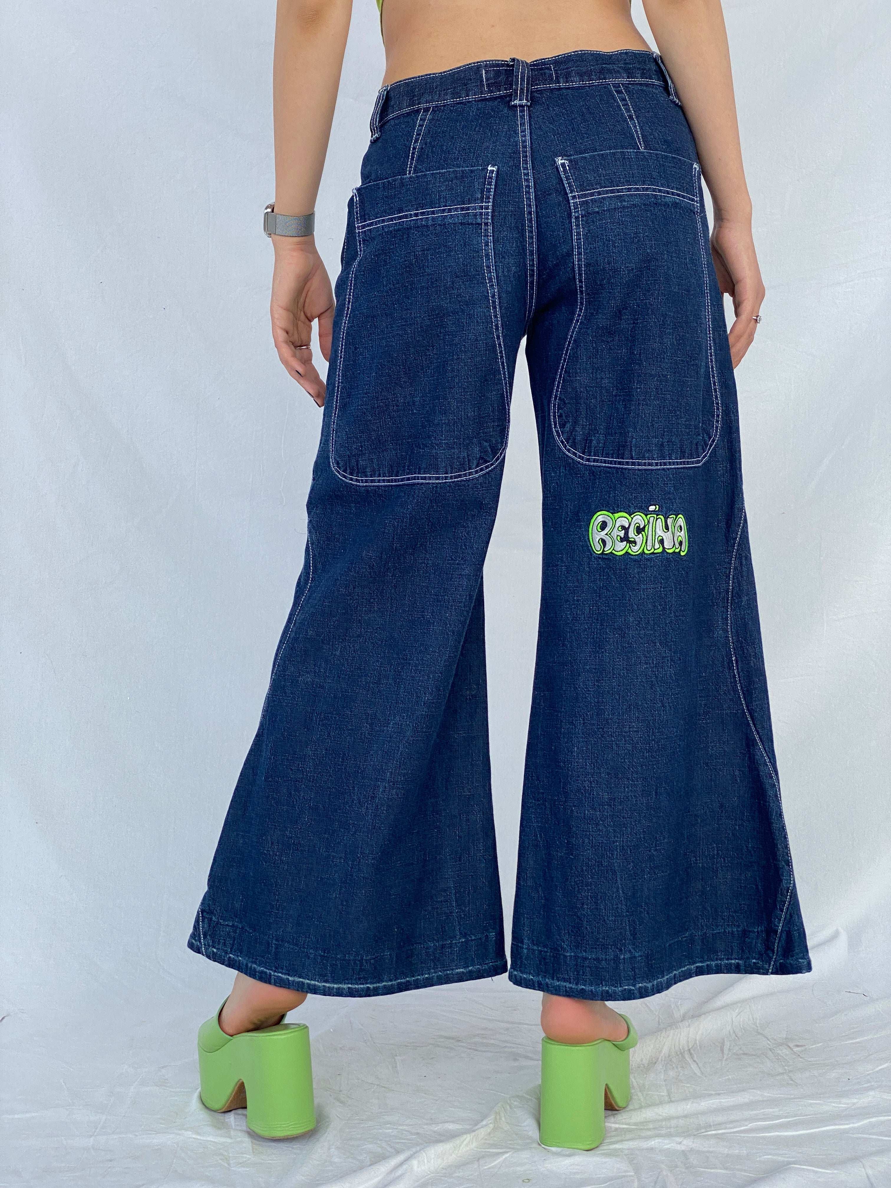 Y2K Resina HipHop Baggy Wide-Legged Jeans - Balagan Vintage Jeans 00s, denim, flare jeans, HipHop, hiphop jeans, Mira