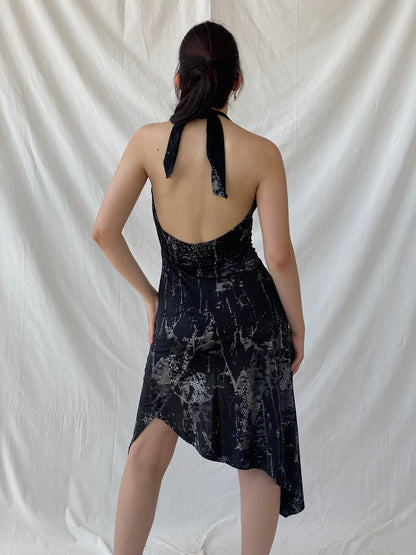Y2K Romeo Four Juliette Paris Black Halter Asymmetrical Hem Dress - M - Balagan Vintage Midi Dress 90s dress, Ayah, dress, Halter Dress, midi dress, NEW IN, summer dress, Wedding Guest