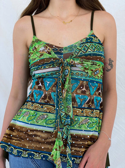 Y2K Shimmery Fairy Cami Top - M - Balagan Vintage Cami 00s, 90s, Cami, Deals, floral, Mira
