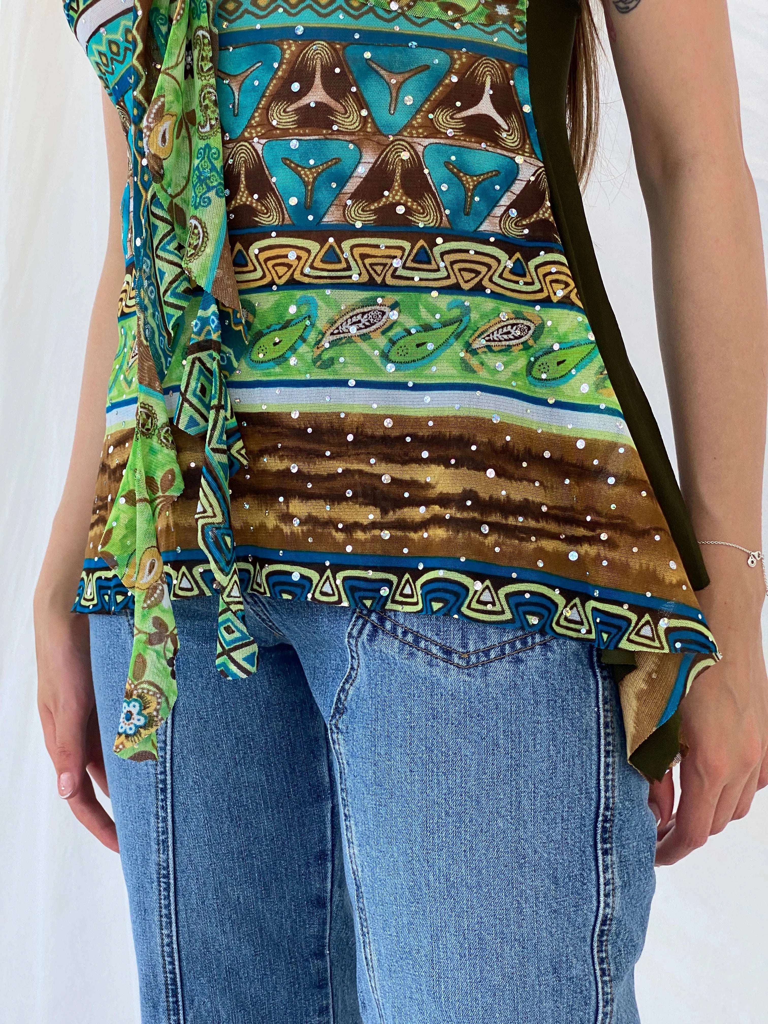Y2K Shimmery Fairy Cami Top - M - Balagan Vintage Cami 00s, 90s, Cami, Deals, floral, Mira