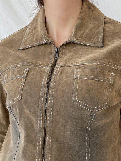 Y2K SO.. So Real So Right Distressed Denim Like Light Jacket - M - Balagan Vintage Jacket 00s, Ayah, Coats&Jackets, denim jacket, jacket
