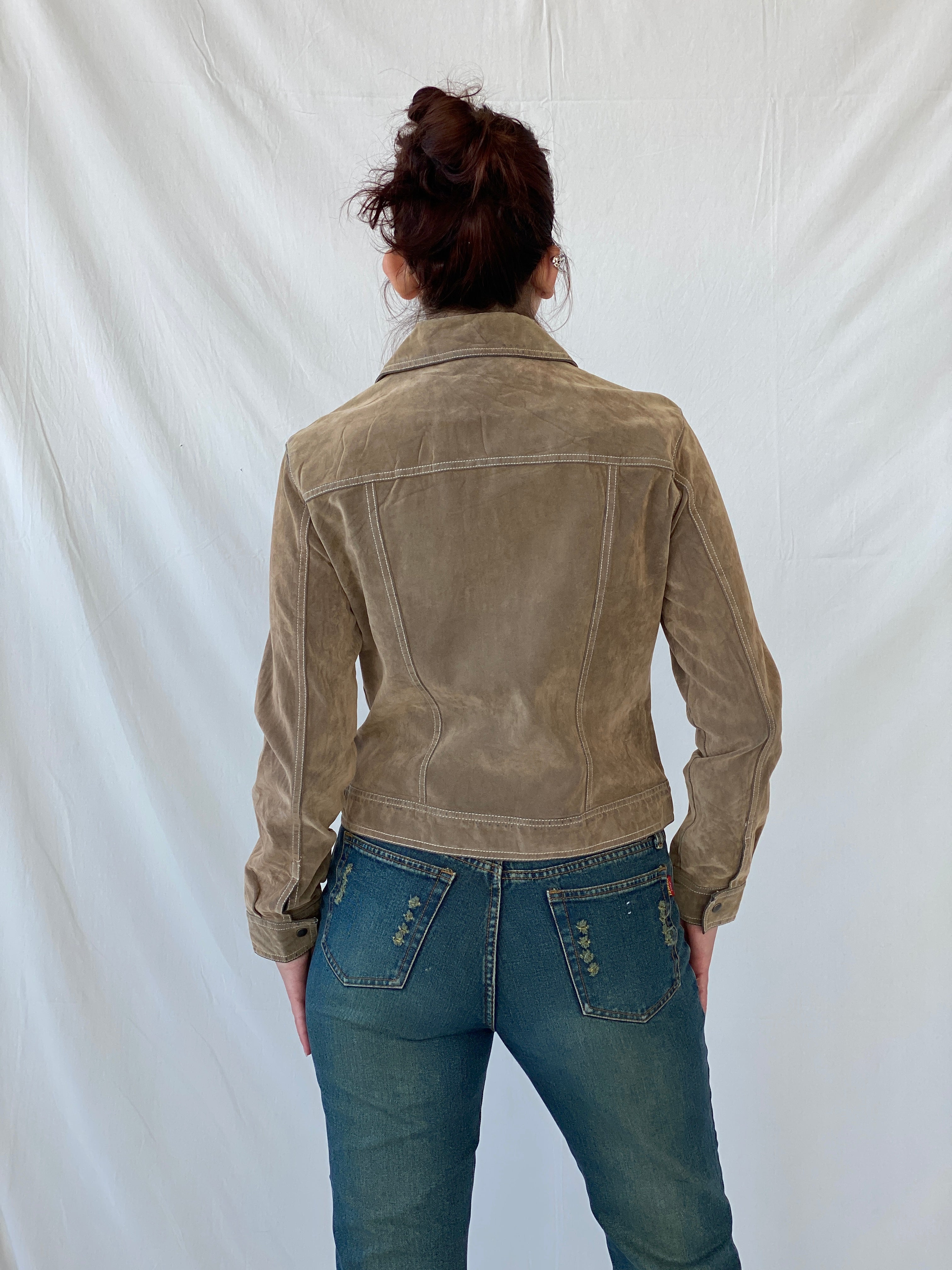 Y2K SO.. So Real So Right Distressed Denim Like Light Jacket - M - Balagan Vintage Jacket 00s, Ayah, denim jacket, jacket, NEW IN