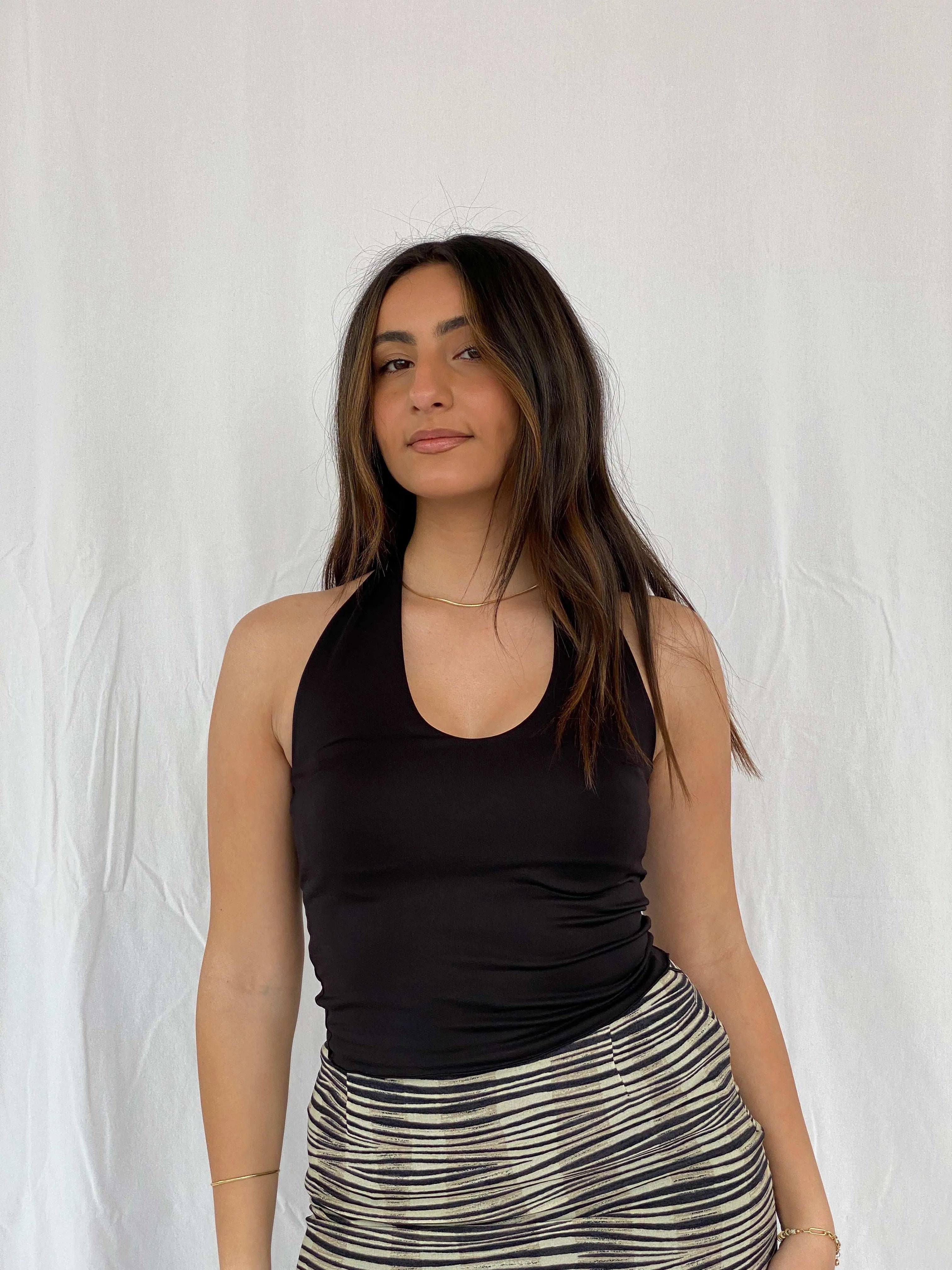 Y2K Style by Orsay Black Halter Top - Size XS - Balagan Vintage Halter Top 90s, halter top, Rama, women top