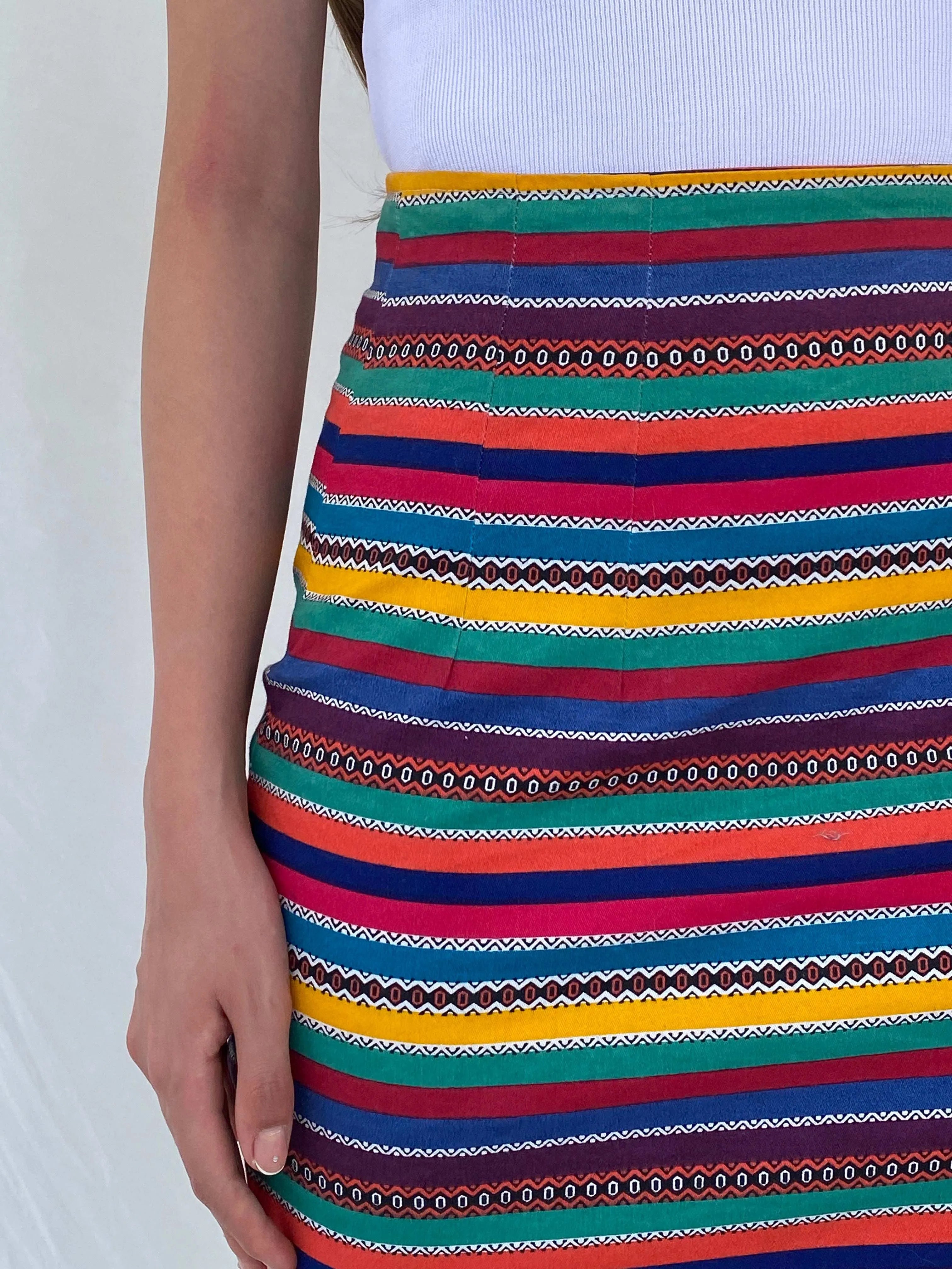 Y2k The Limited Colorful Striped Mini Pencil Skirt - S - Balagan Vintage Mini Skirt 00s, 90s, Deals, mini skirt, Mira, striped