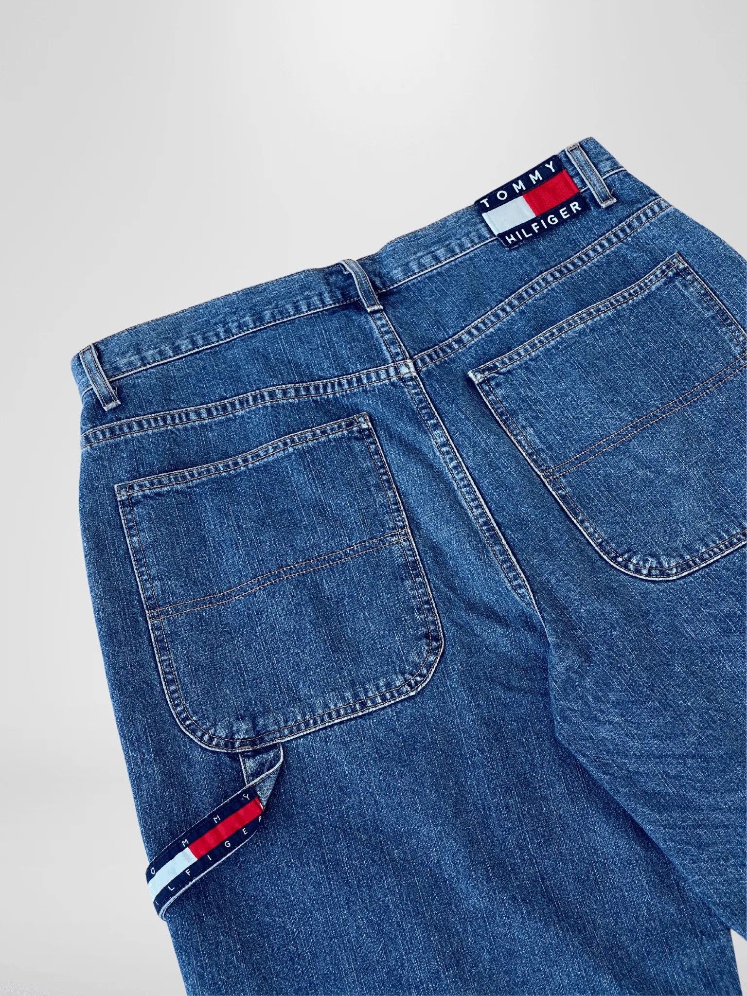 Y2K Tommy Hilfiger Streetwear Carpenter Men’s Jorts - Balagan Vintage Shorts 00s, 90s, denim, jeans, shorts, Tommy hilfiger, Tommy jeans