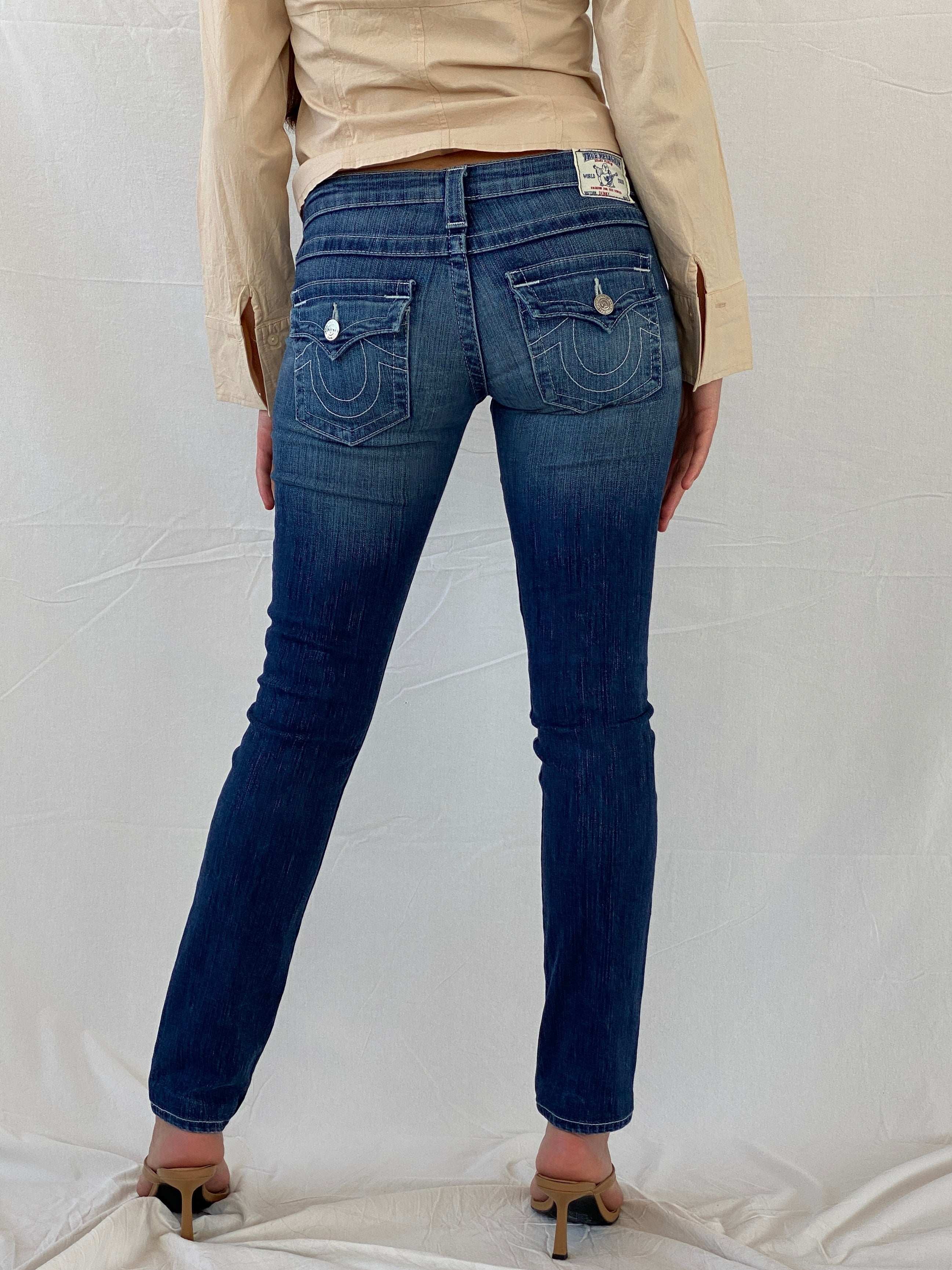 Y2K True Religion Super Skinny Low Rise Jeans - Balagan Vintage Jeans 00s, 90s, denim, jeans, Mira, Skinny Jeans