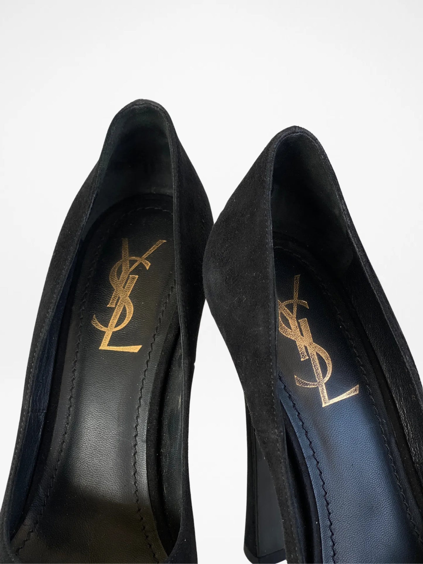 YSL Black Suede Platform Tribtoo Pumps - 38EUR - Balagan Vintage Heels 00s, 90s, consignment, Deals, heels, Sadouf, winter