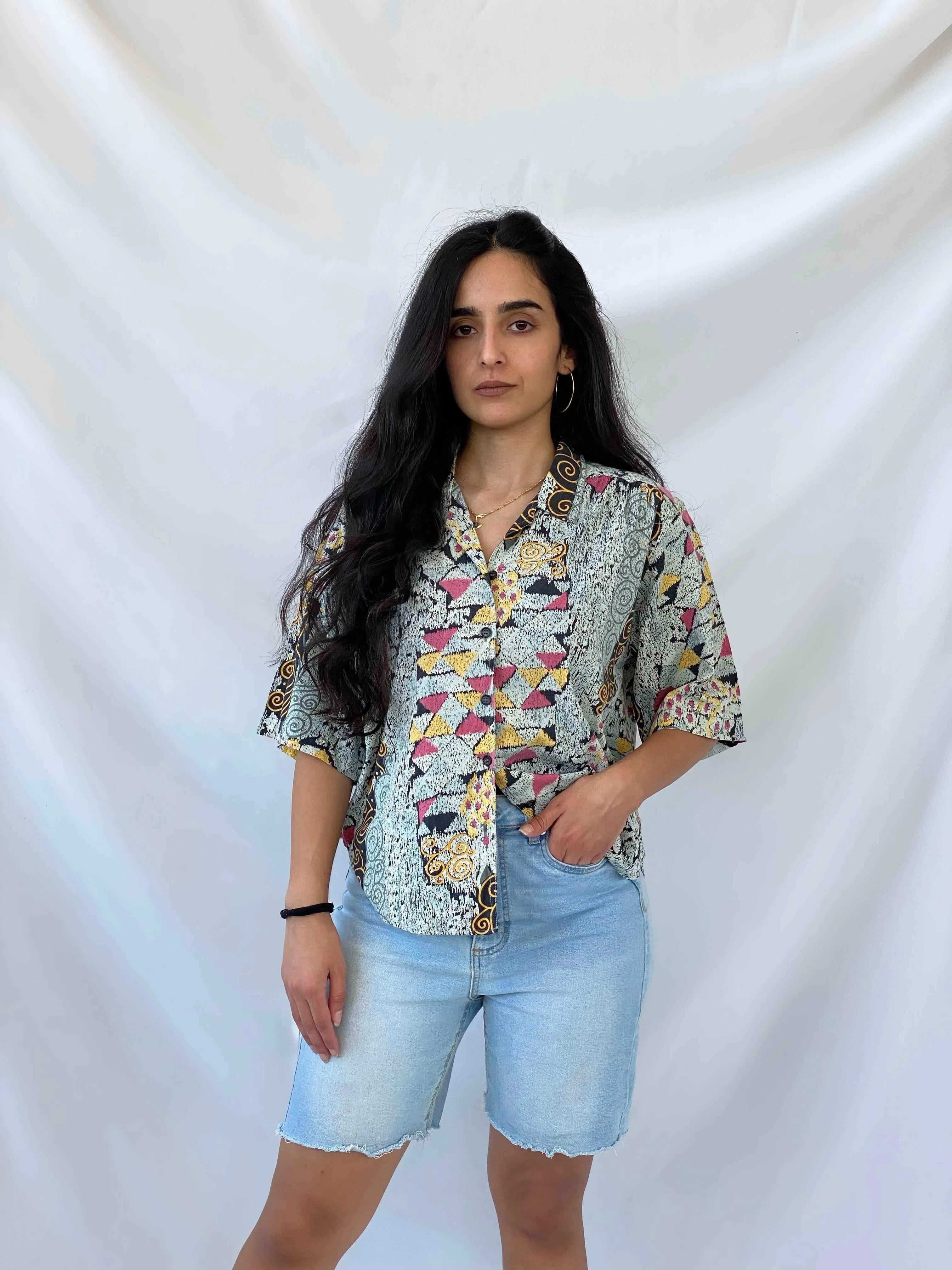 Beautiful Vintage Patterned Shirt - Balagan Vintage Half Sleeve Shirt Deals, Rahmeh, shirt